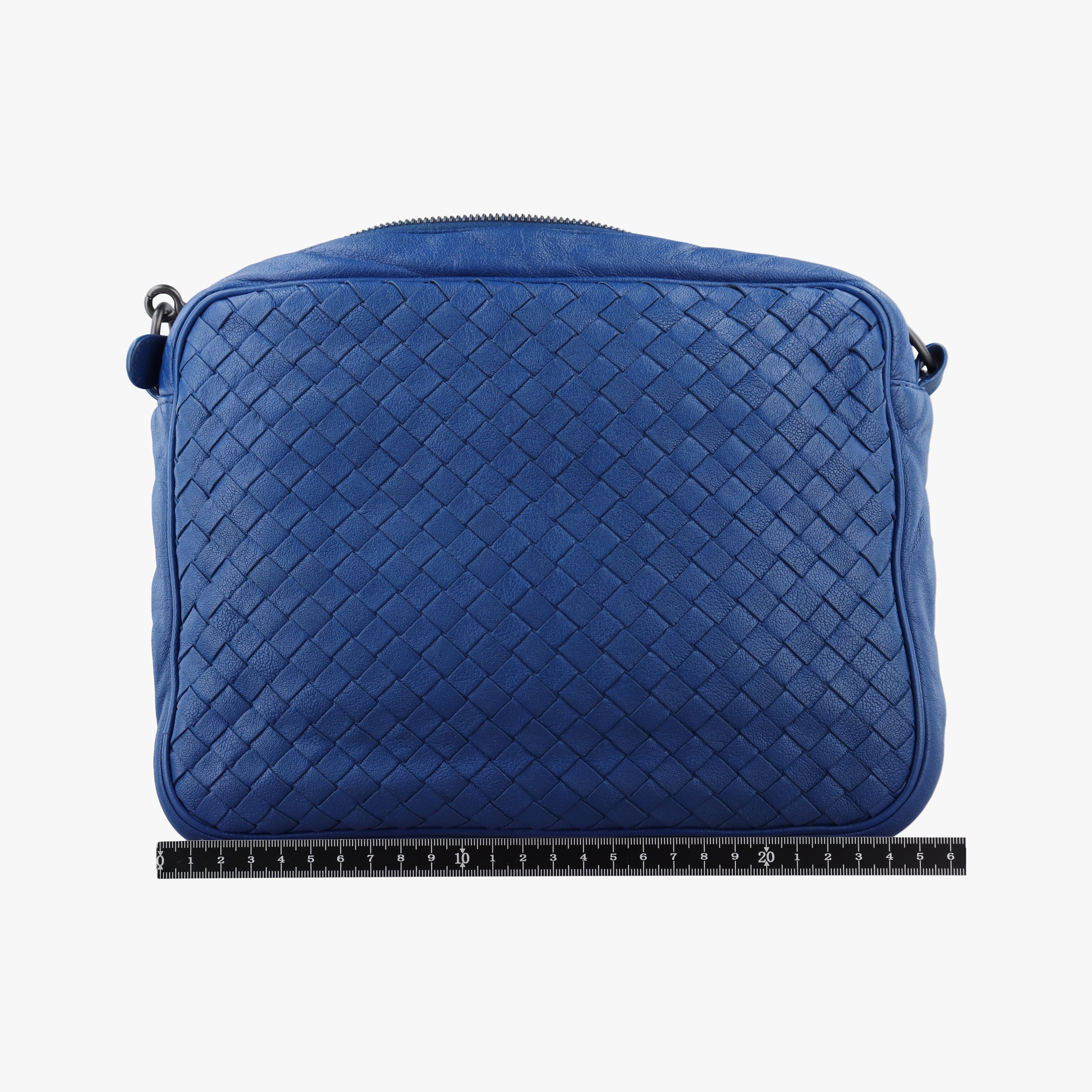 Pre-owned Bottega Veneta Intrecciato Blue lambskin  shoulderbag | stylenewstar