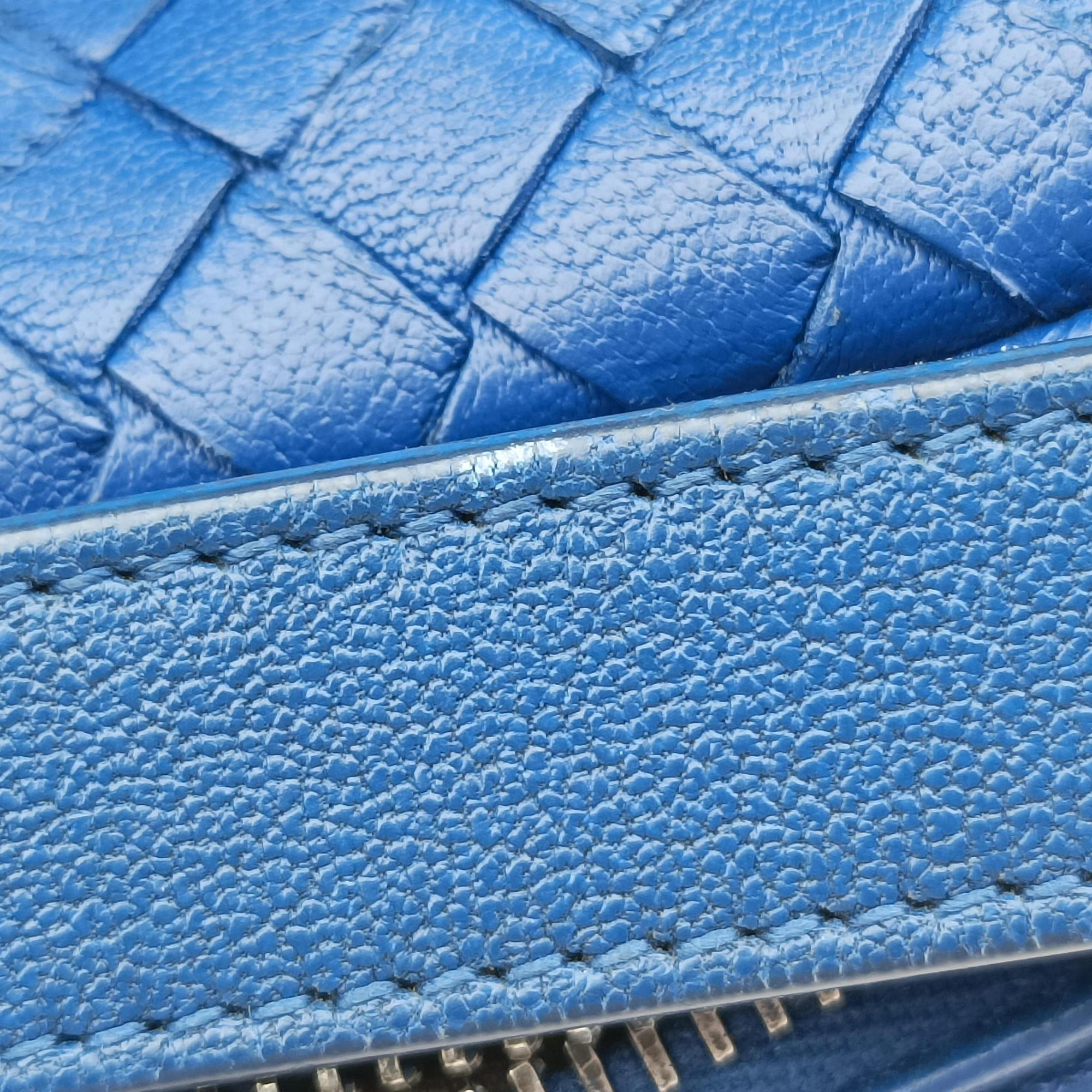 Pre-owned Bottega Veneta Intrecciato Blue lambskin  shoulderbag | stylenewstar