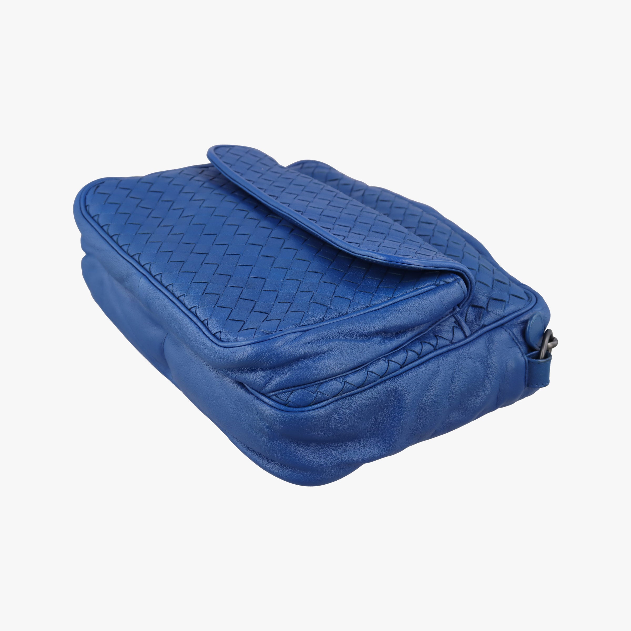 Pre-owned Bottega Veneta Intrecciato Blue lambskin  shoulderbag | stylenewstar