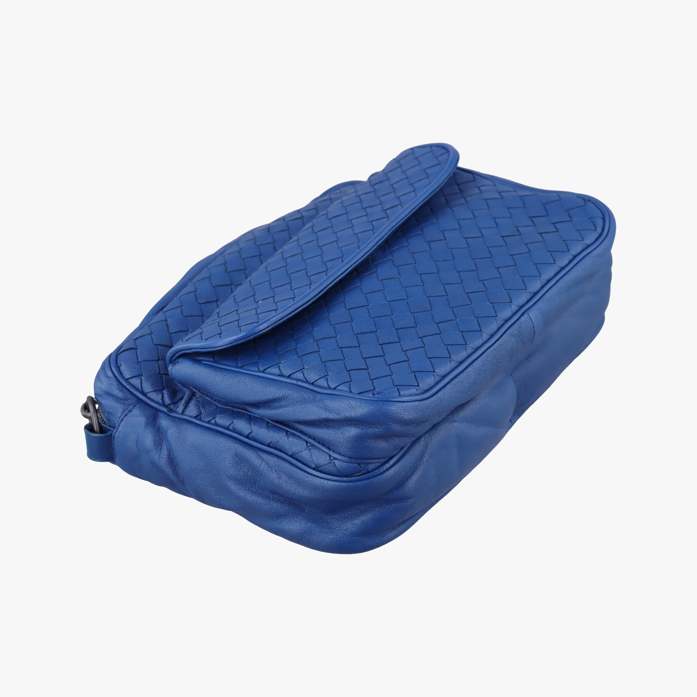 Pre-owned Bottega Veneta Intrecciato Blue lambskin  shoulderbag | stylenewstar