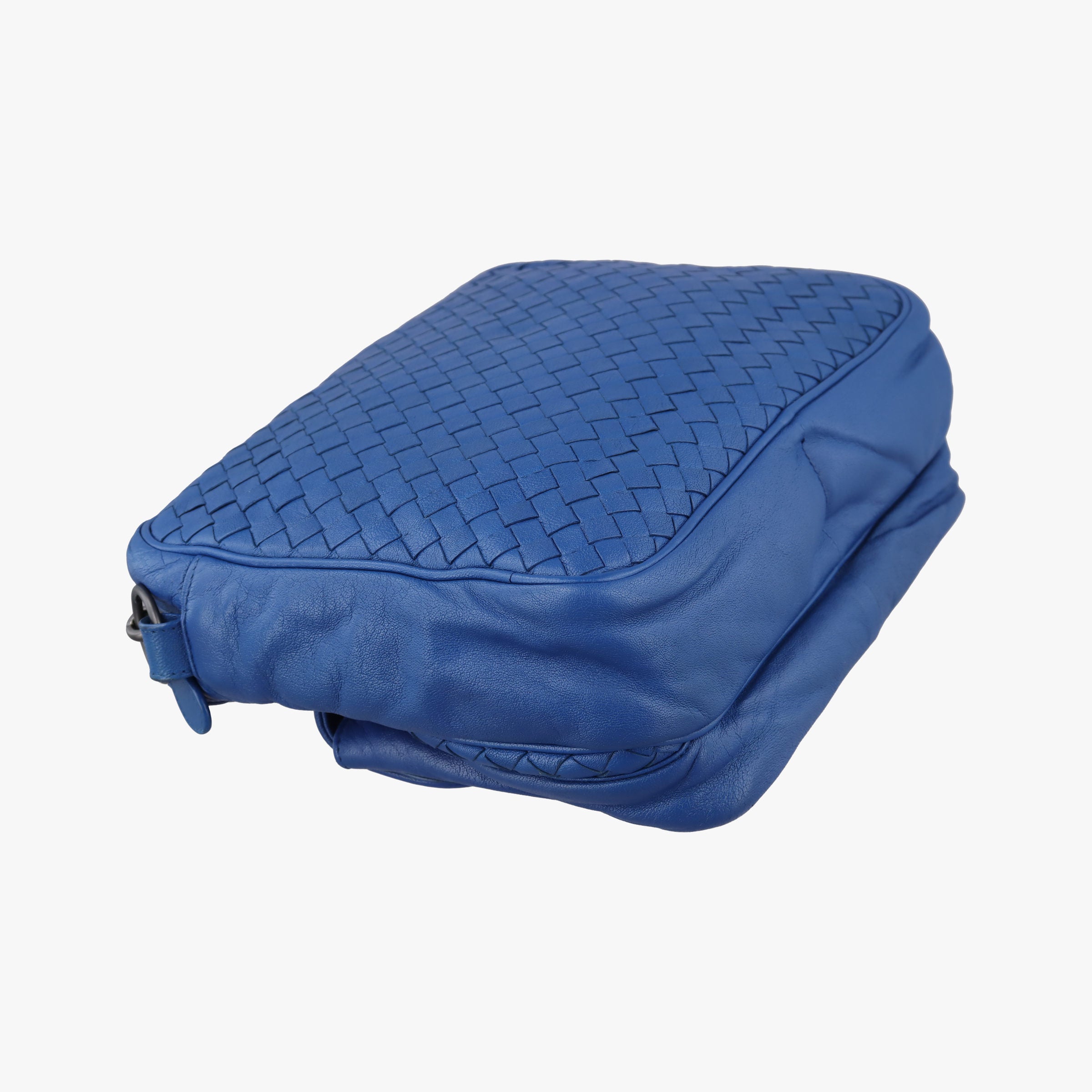 Pre-owned Bottega Veneta Intrecciato Blue lambskin  shoulderbag | stylenewstar