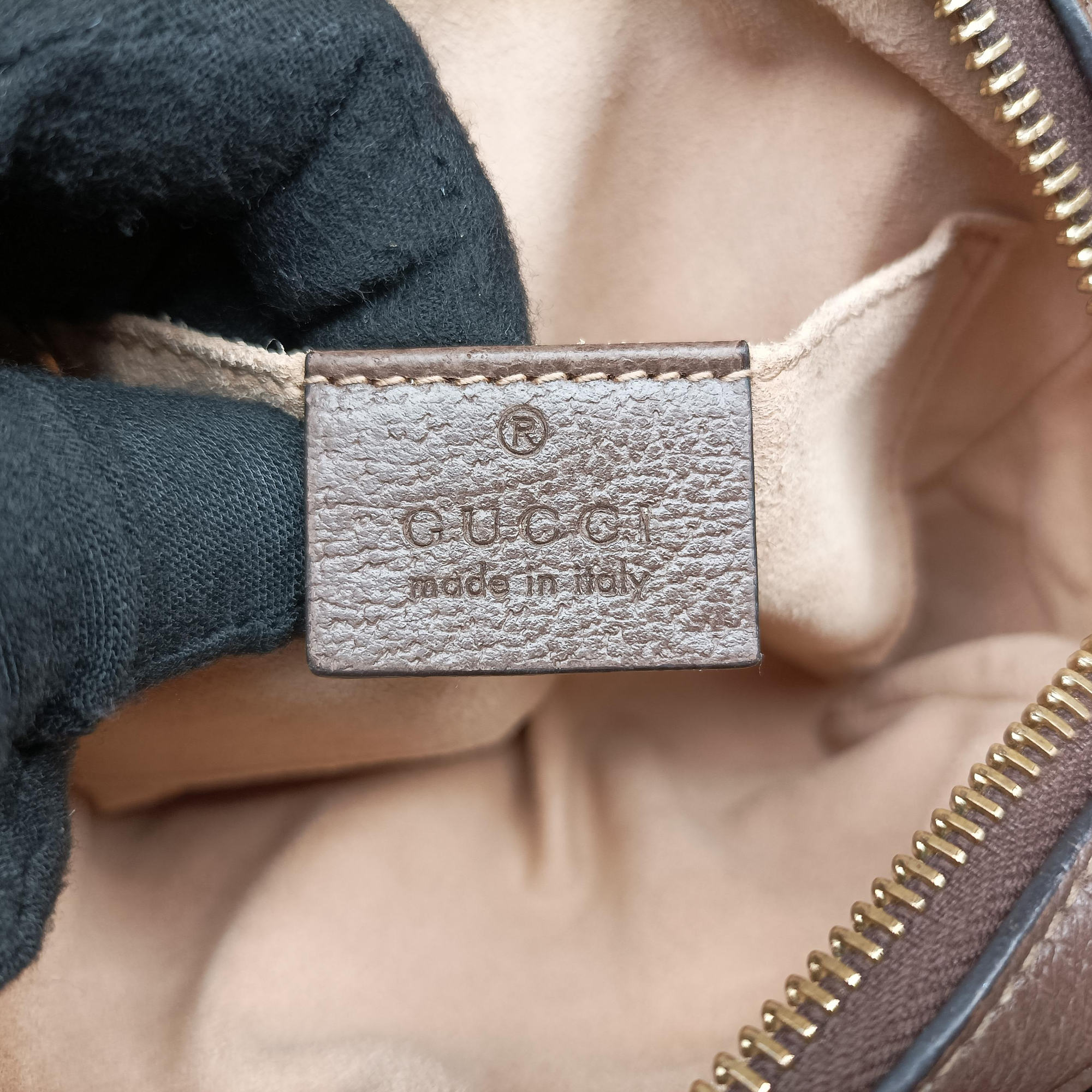 Pre-owned Gucci OPHIDIA Brown×red×green PVC coated canvas×leather 517350 shoulderbag | stylenewstar