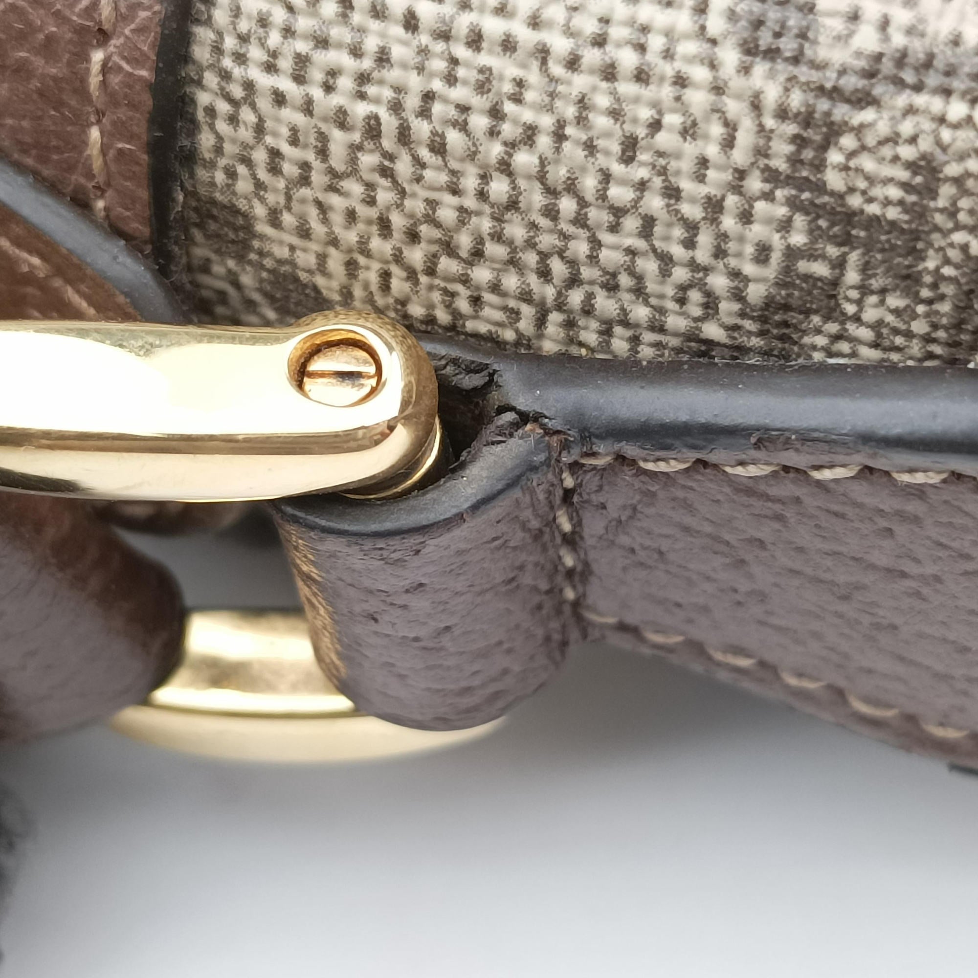Pre-owned Gucci OPHIDIA Brown×red×green PVC coated canvas×leather 517350 shoulderbag | stylenewstar