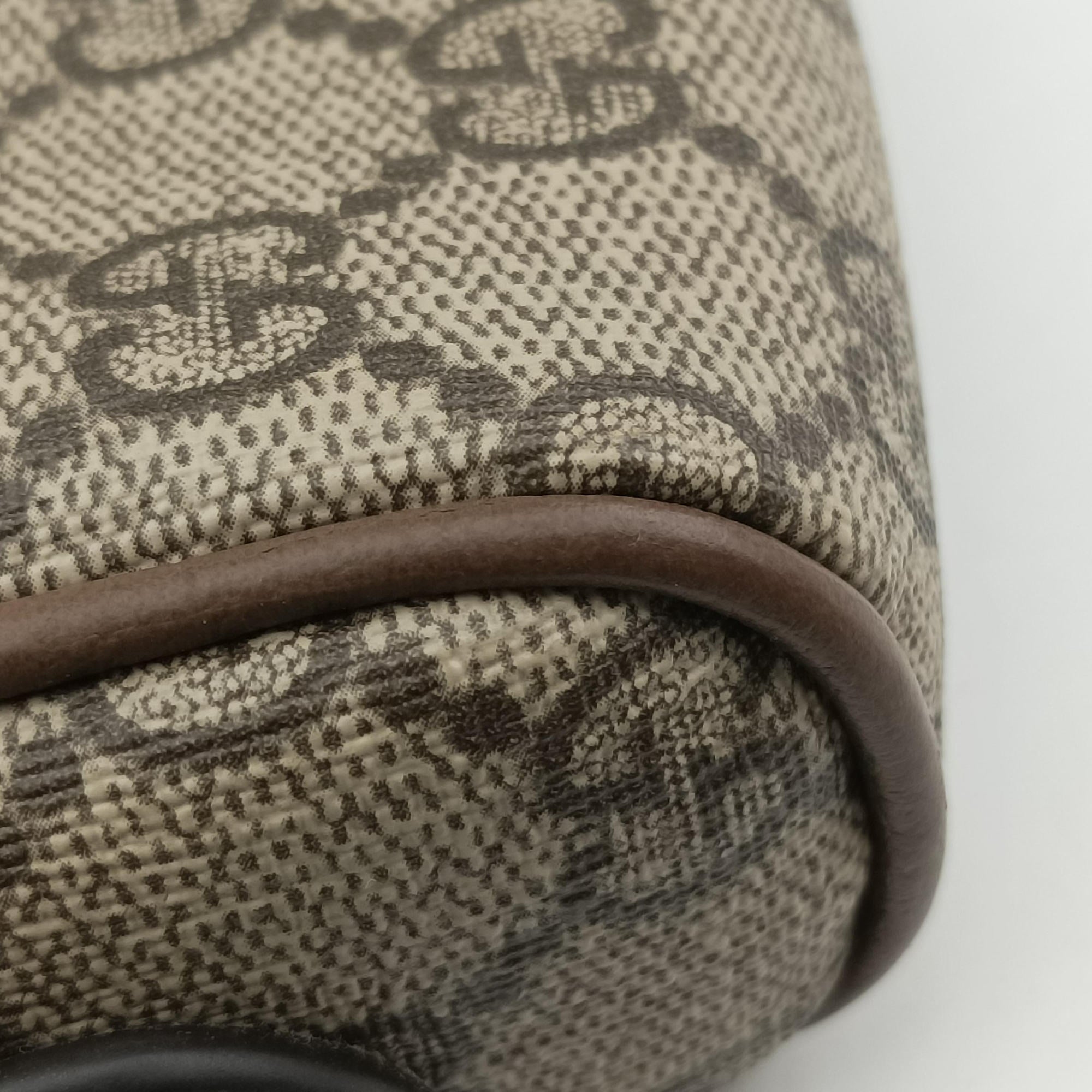 Pre-owned Gucci OPHIDIA Brown×red×green PVC coated canvas×leather 517350 shoulderbag | stylenewstar