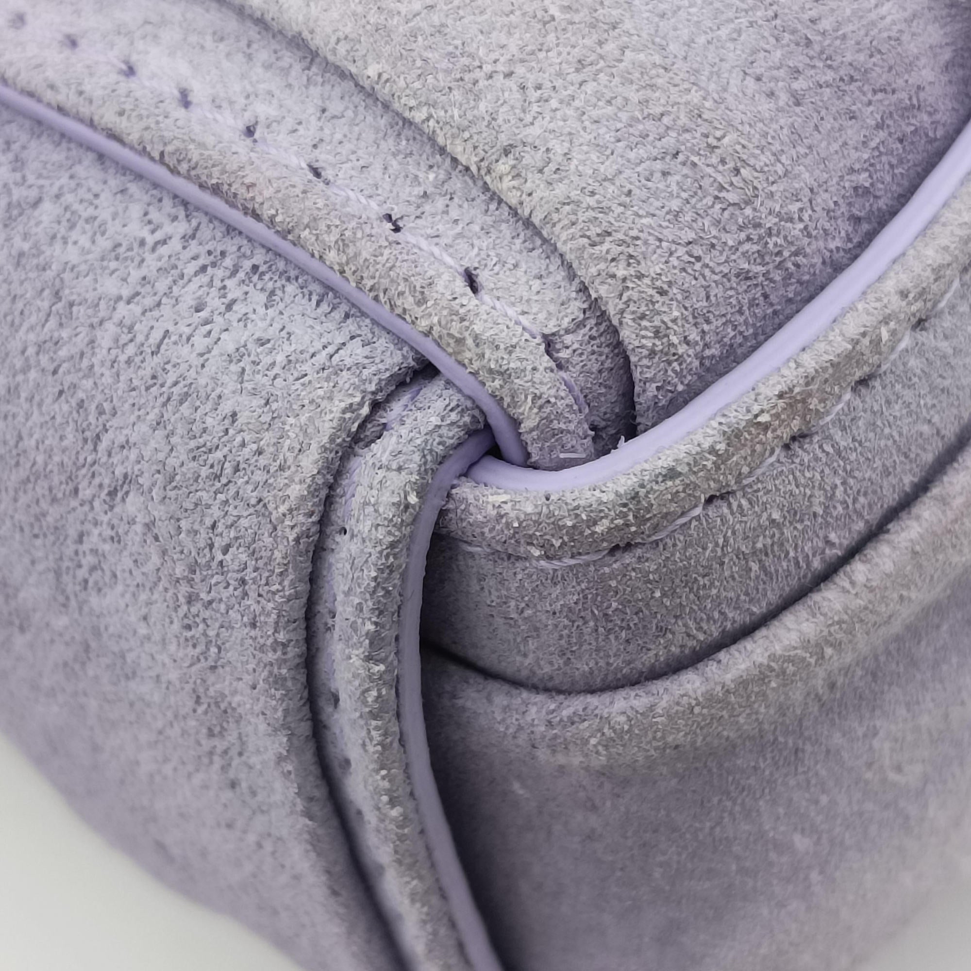 Pre-owned Bottega Veneta Padded Cassette Purple Suede  shoulderbag | stylenewstar