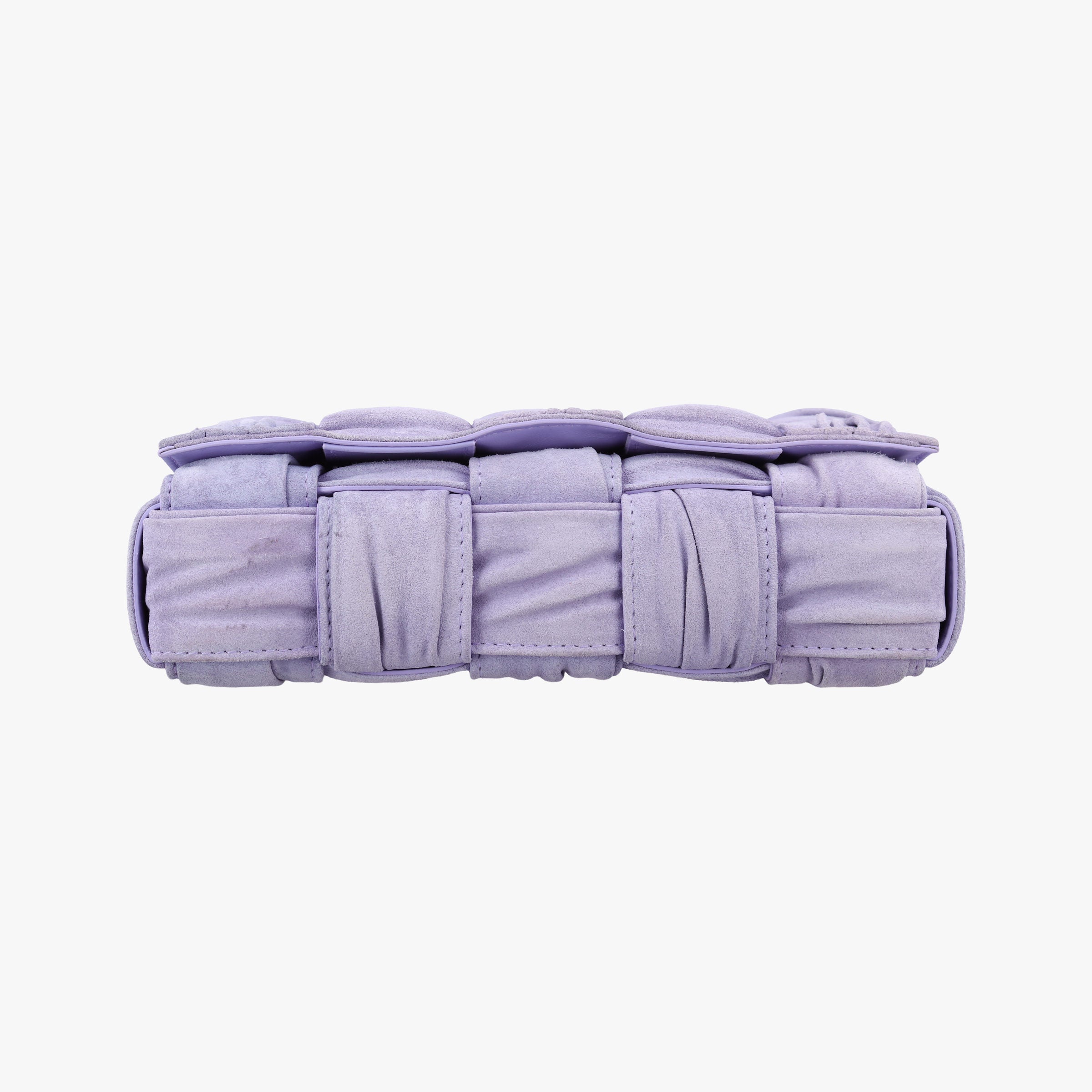 Pre-owned Bottega Veneta Padded Cassette Purple Suede  shoulderbag | stylenewstar