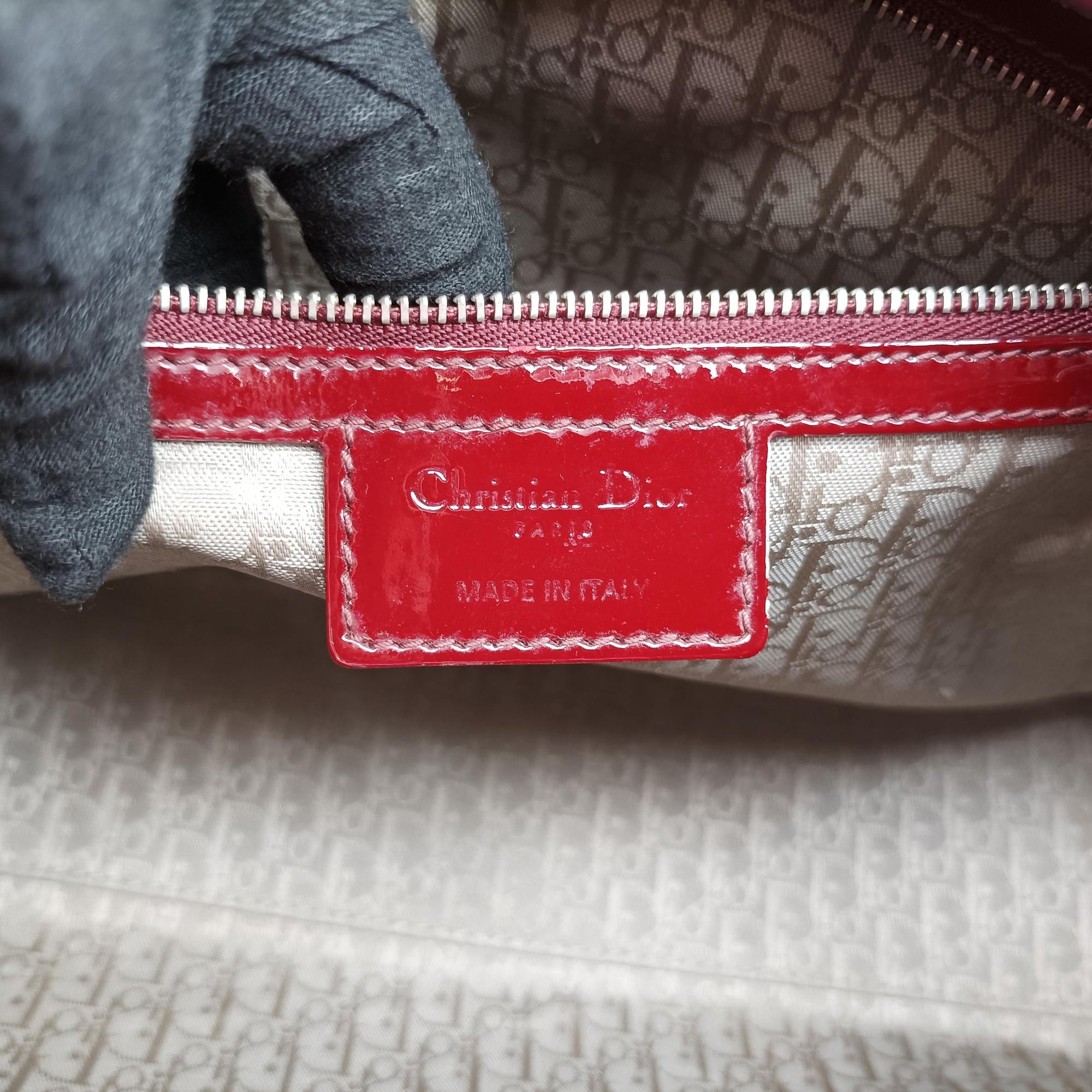 Secondhand Christian Dior Lady Dior Burgundy patent  shoulderbag | stylenewstar