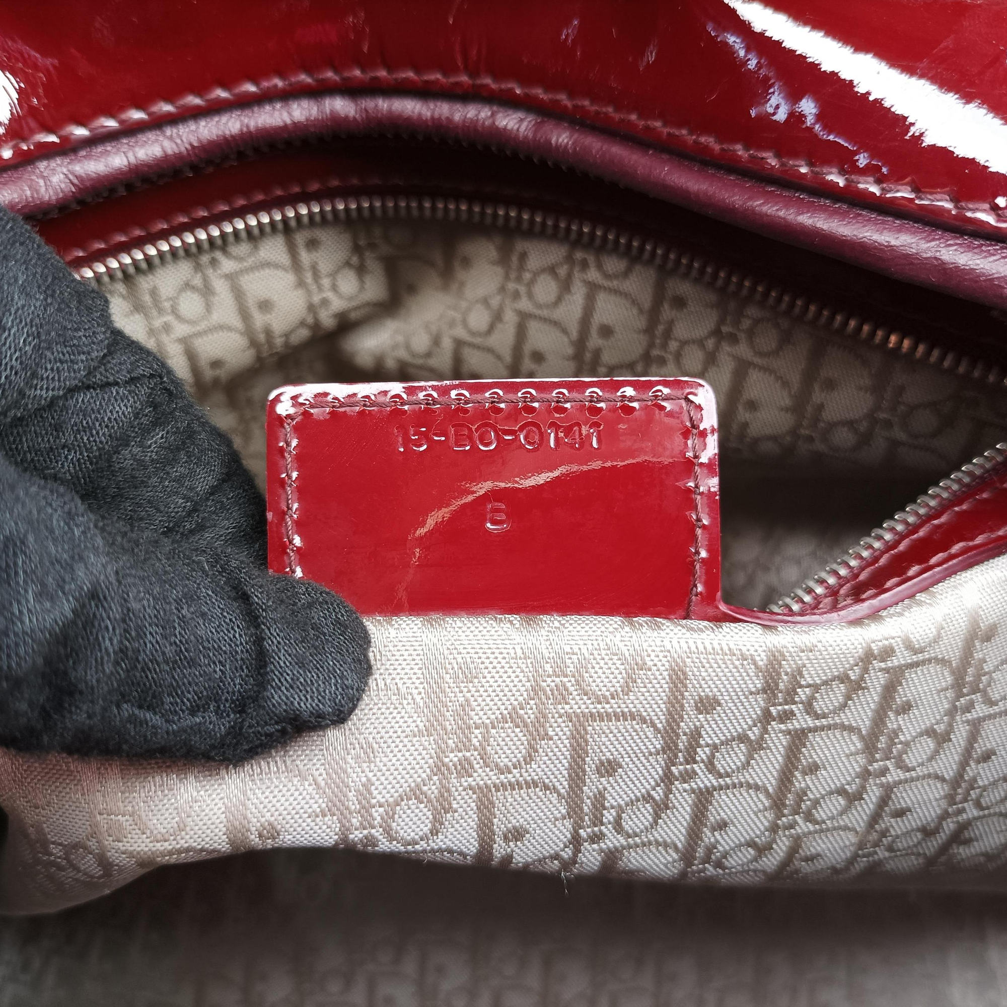 Secondhand Christian Dior Lady Dior Burgundy patent  shoulderbag | stylenewstar
