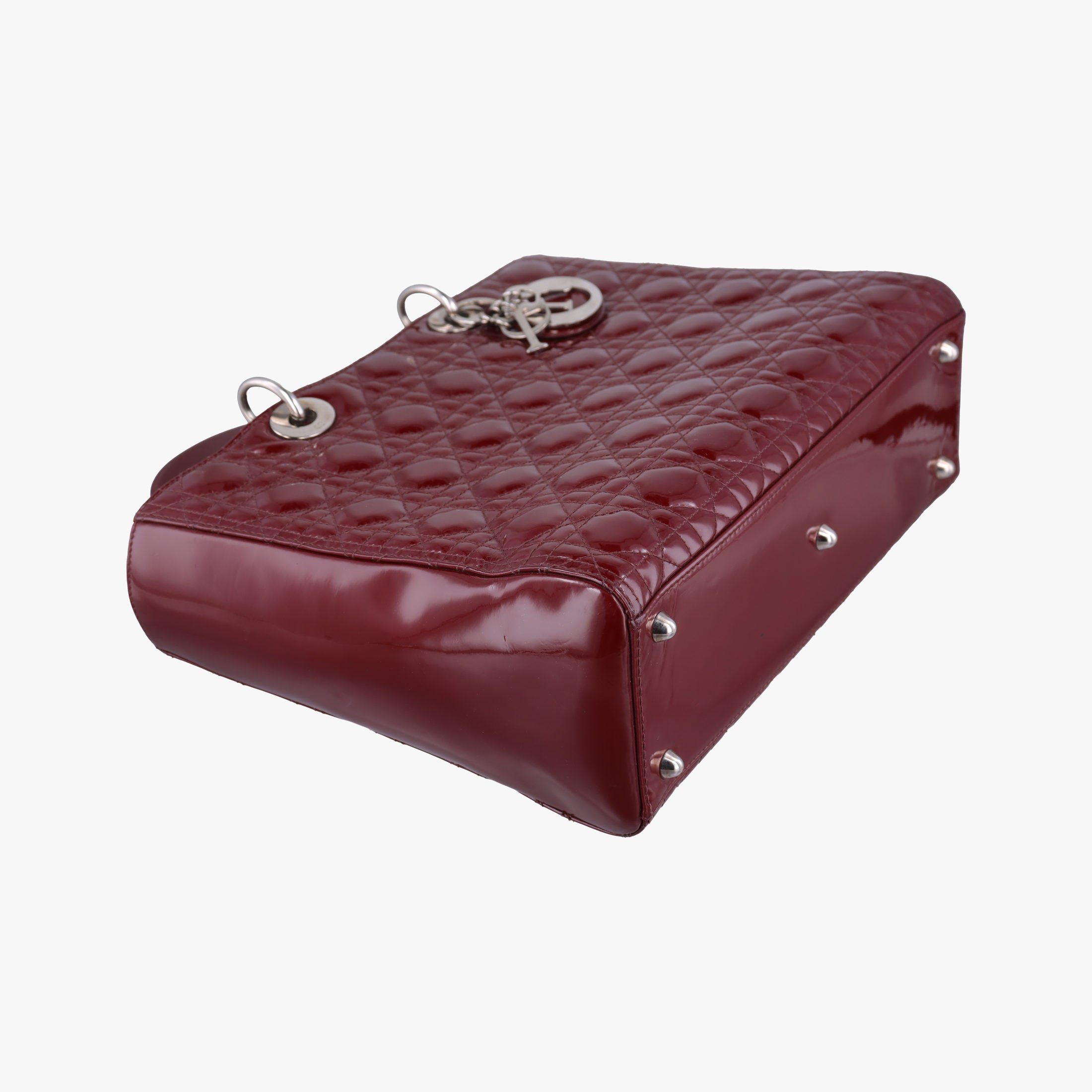 Secondhand Christian Dior Lady Dior Burgundy patent  shoulderbag | stylenewstar