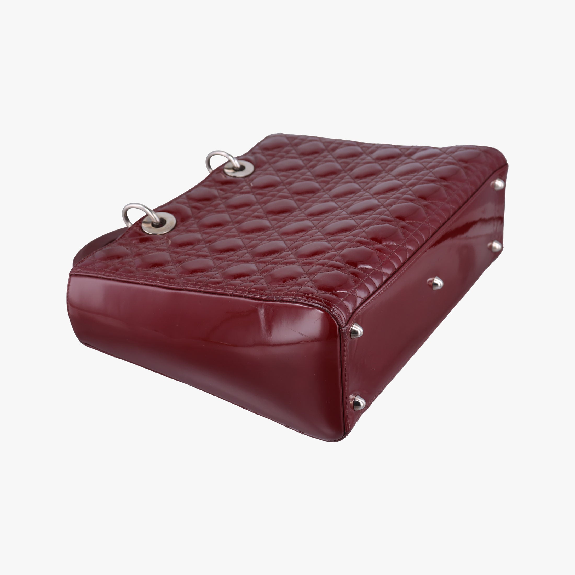 Secondhand Christian Dior Lady Dior Burgundy patent  shoulderbag | stylenewstar