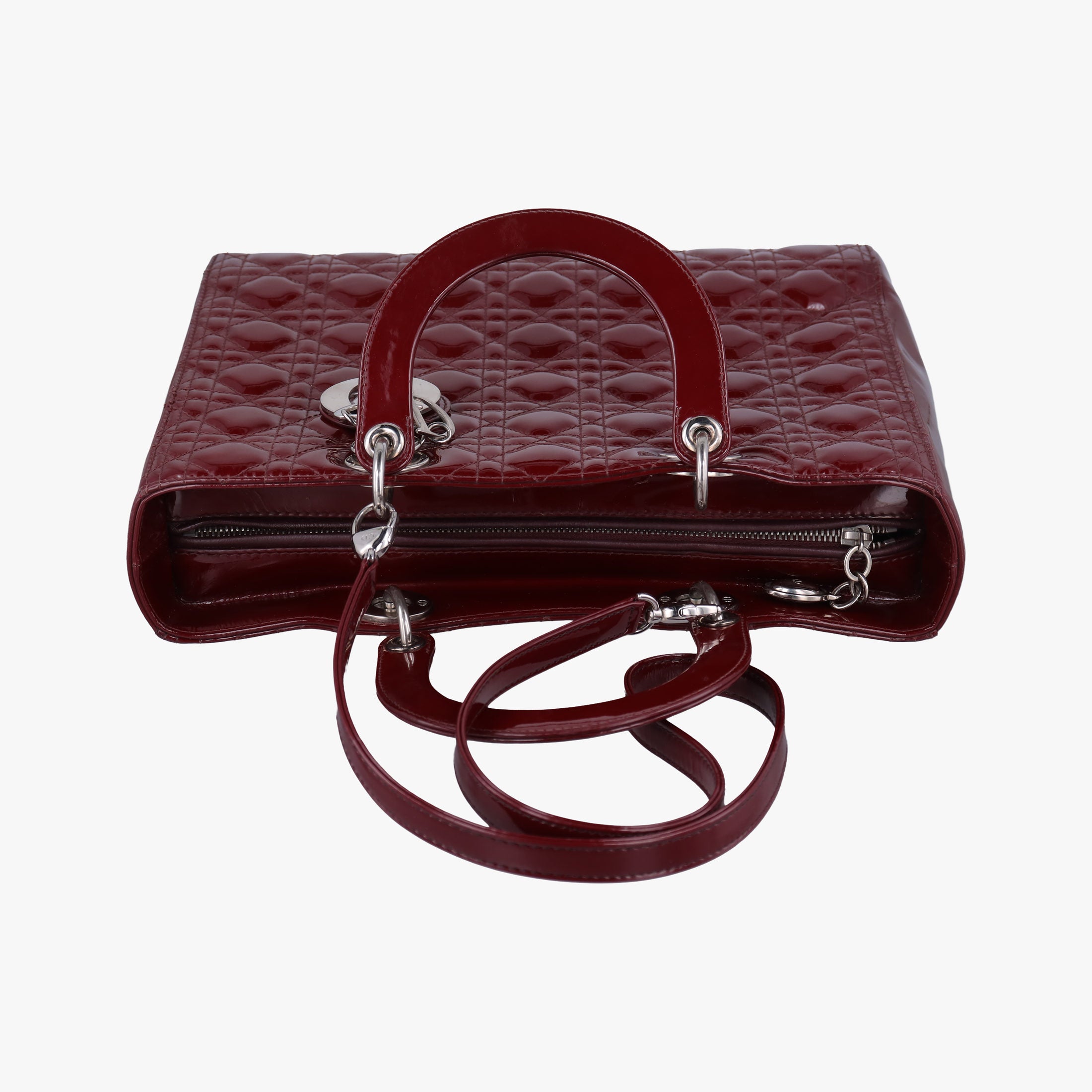 Secondhand Christian Dior Lady Dior Burgundy patent  shoulderbag | stylenewstar
