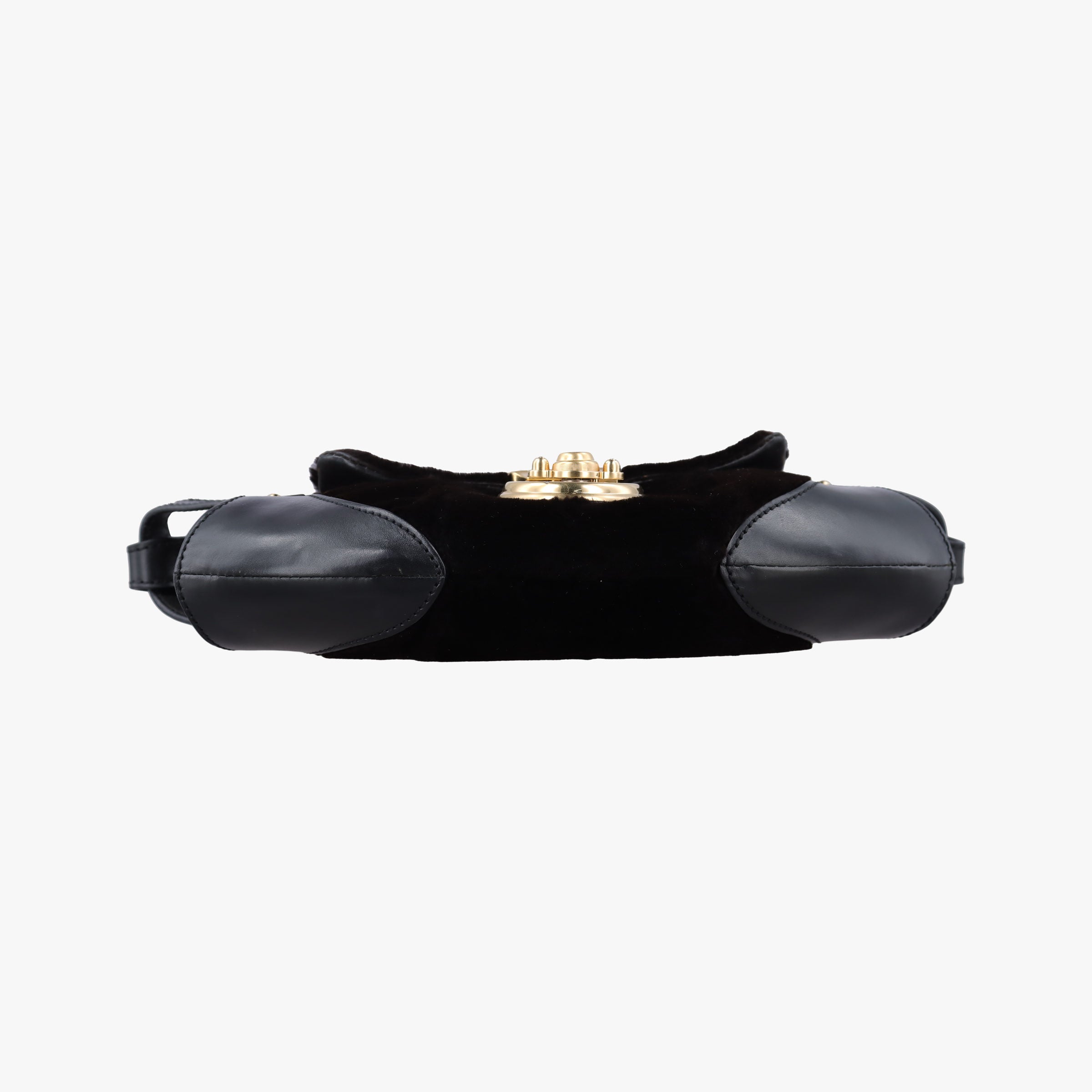Pre-owned Fendi B Mix Black Leather×Mink fur 8BR429 handbag | stylenewstar