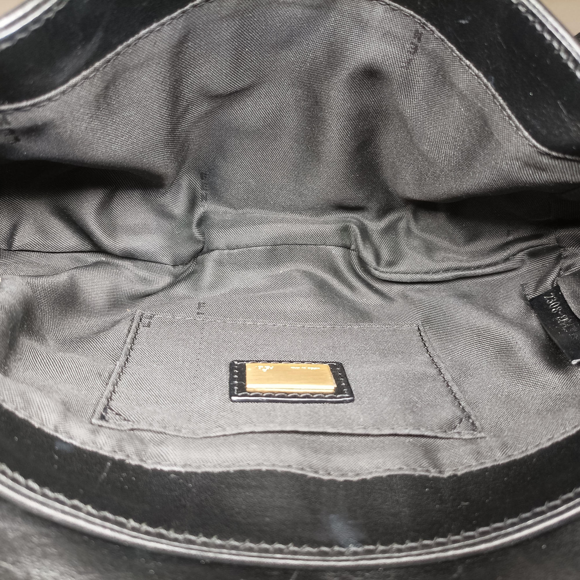 Pre-owned Fendi B Mix Black Leather×Mink fur 8BR429 handbag | stylenewstar