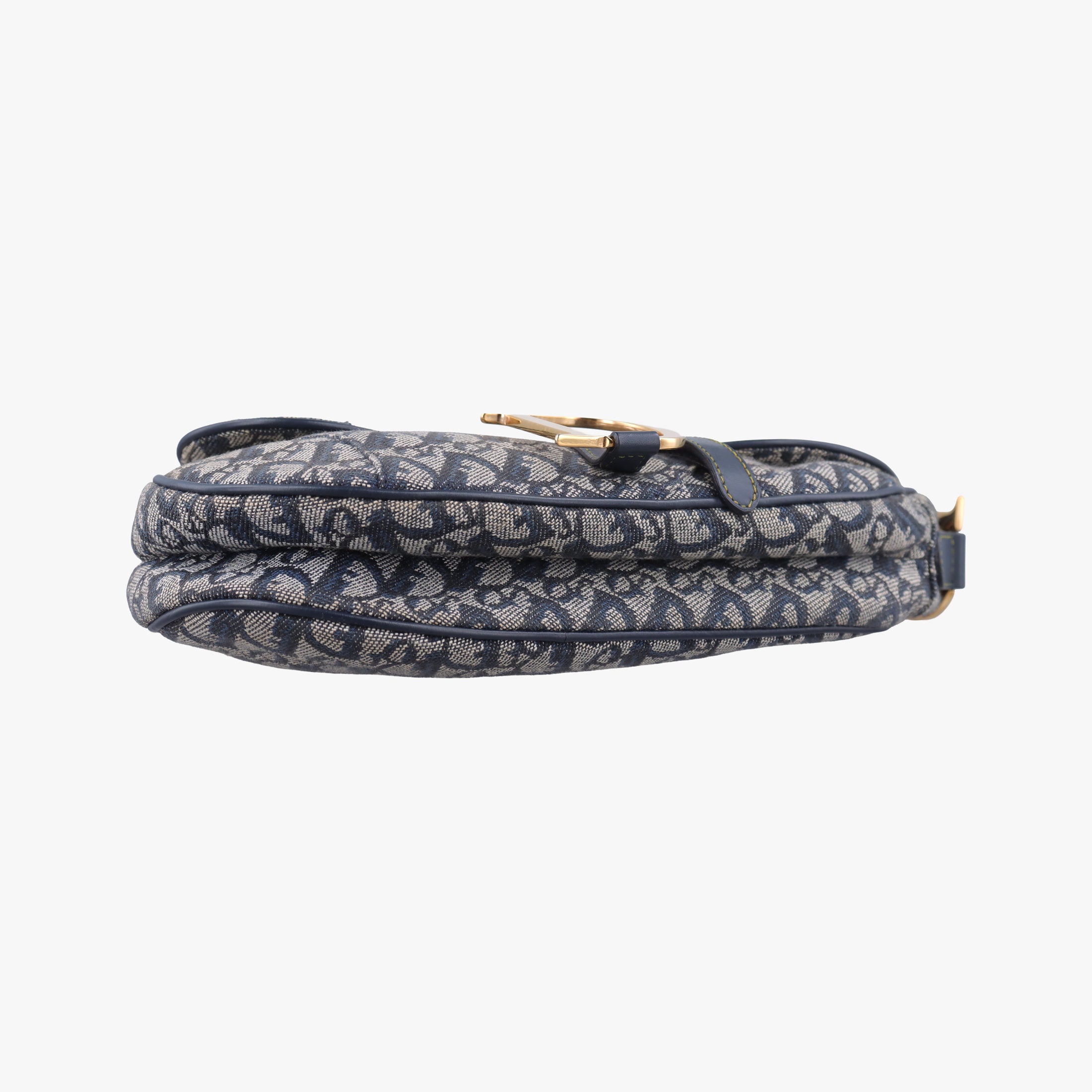 Pre-owned Christian Dior Saddle Navy×Gray Jacquard  handbag | stylenewstar