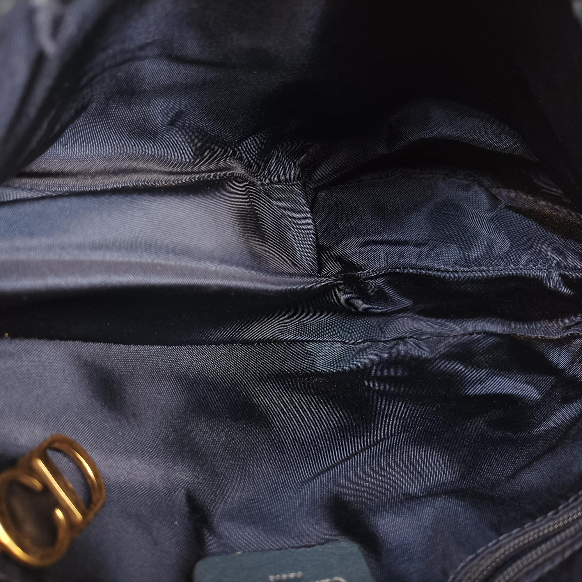 Pre-owned Christian Dior Saddle Navy×Gray Jacquard  handbag | stylenewstar
