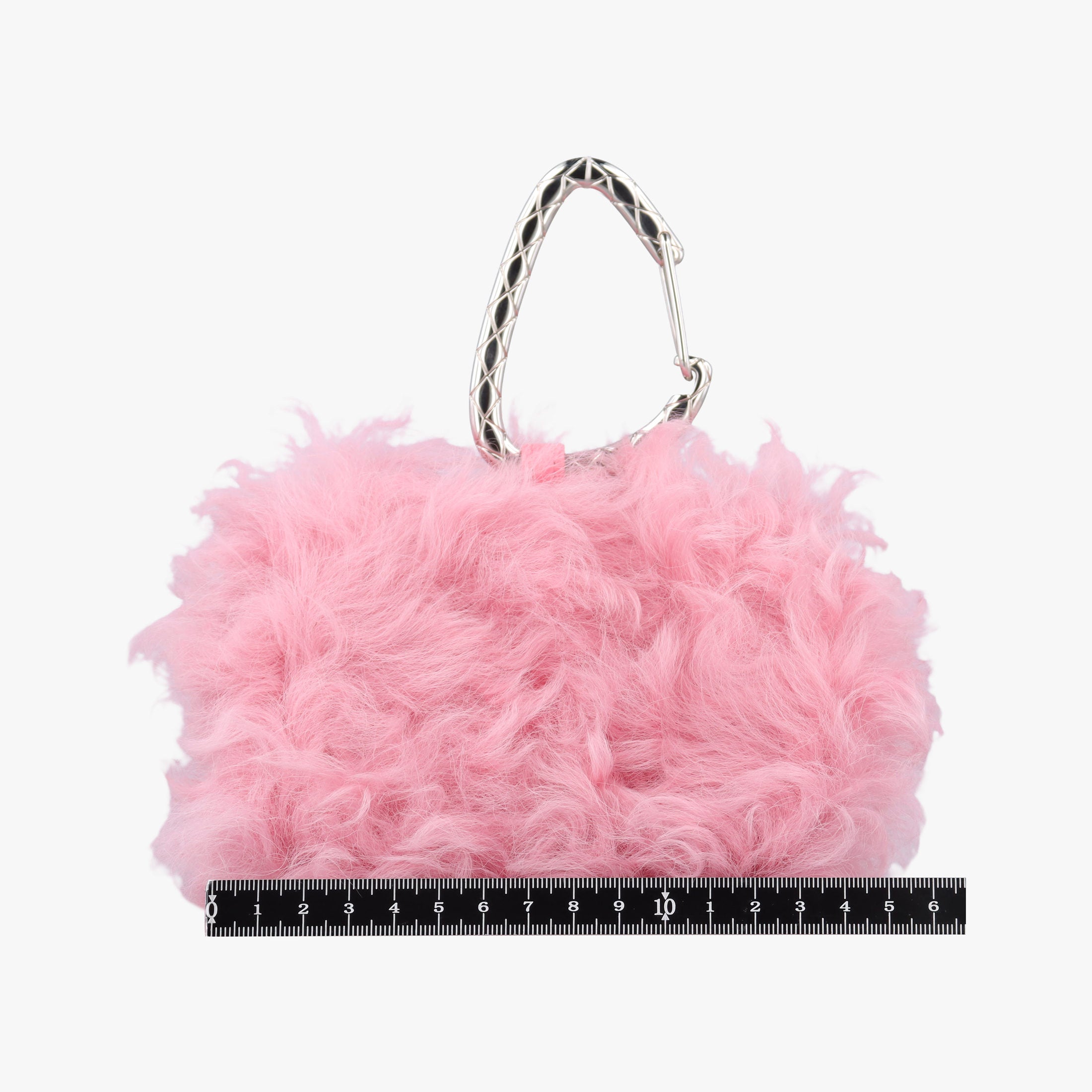 Vintage Chanel Shearling CC Hook Card Holder Pink wool AP2397 clutchbag | stylenewstar
