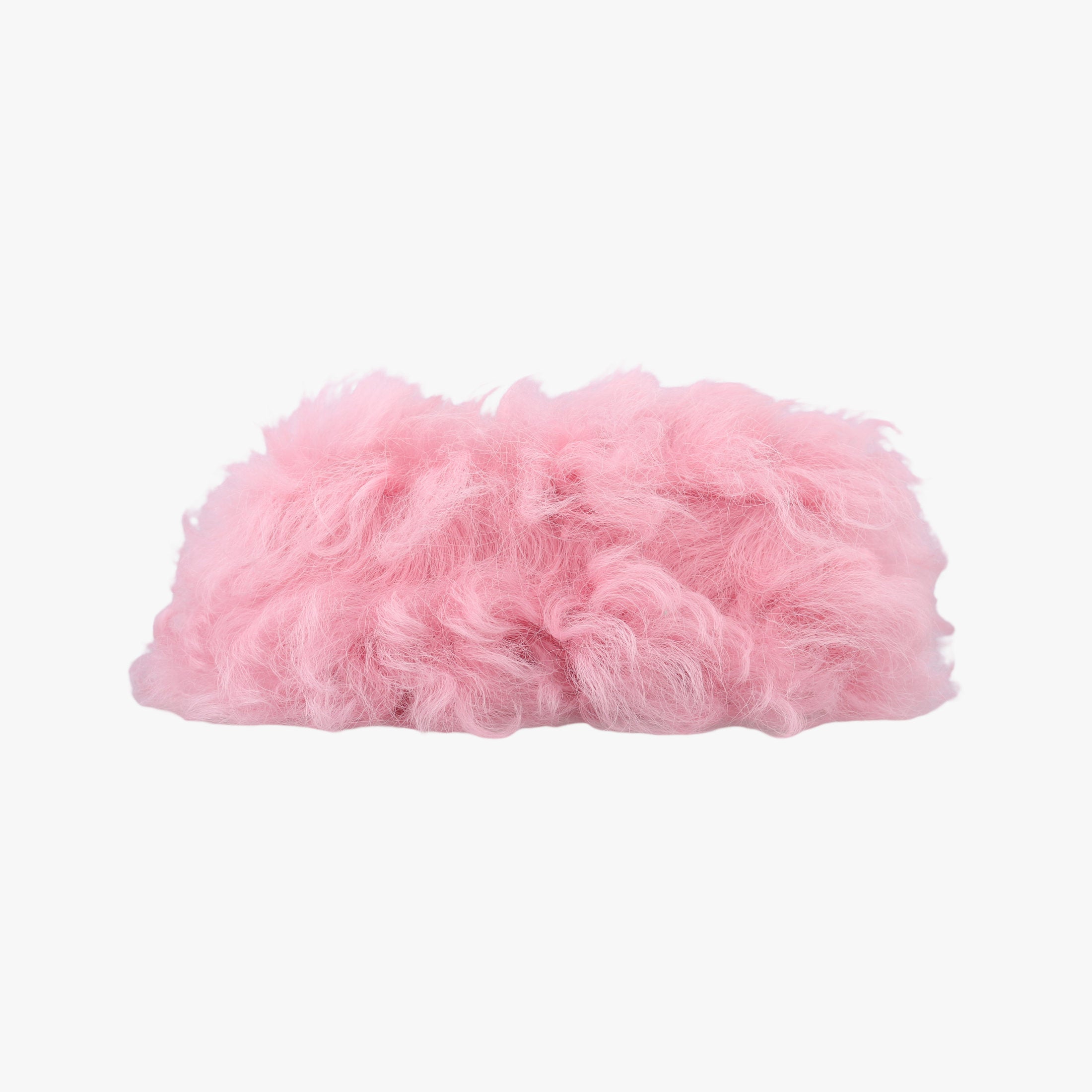 Vintage Chanel Shearling CC Hook Card Holder Pink wool AP2397 clutchbag | stylenewstar