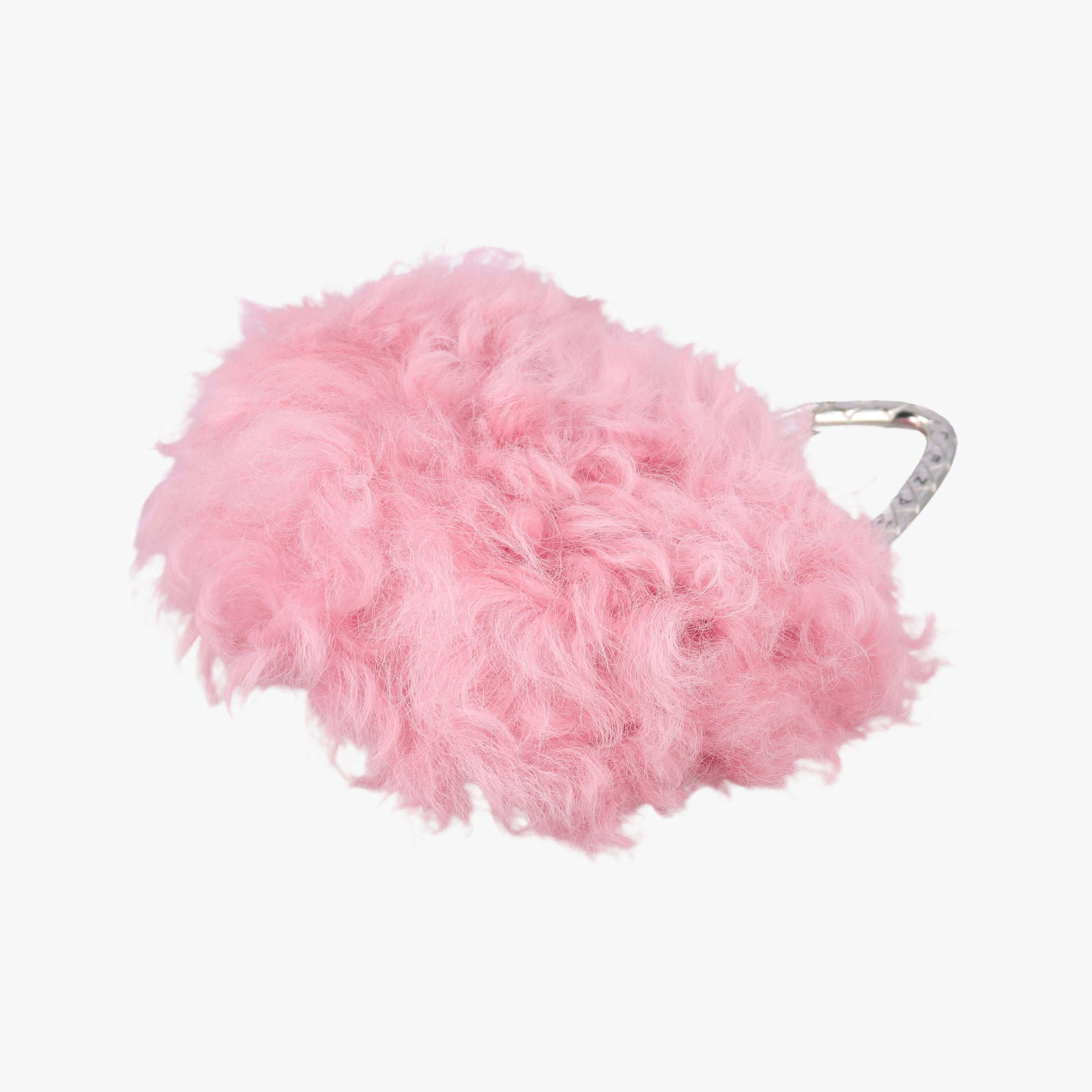 Vintage Chanel Shearling CC Hook Card Holder Pink wool AP2397 clutchbag | stylenewstar