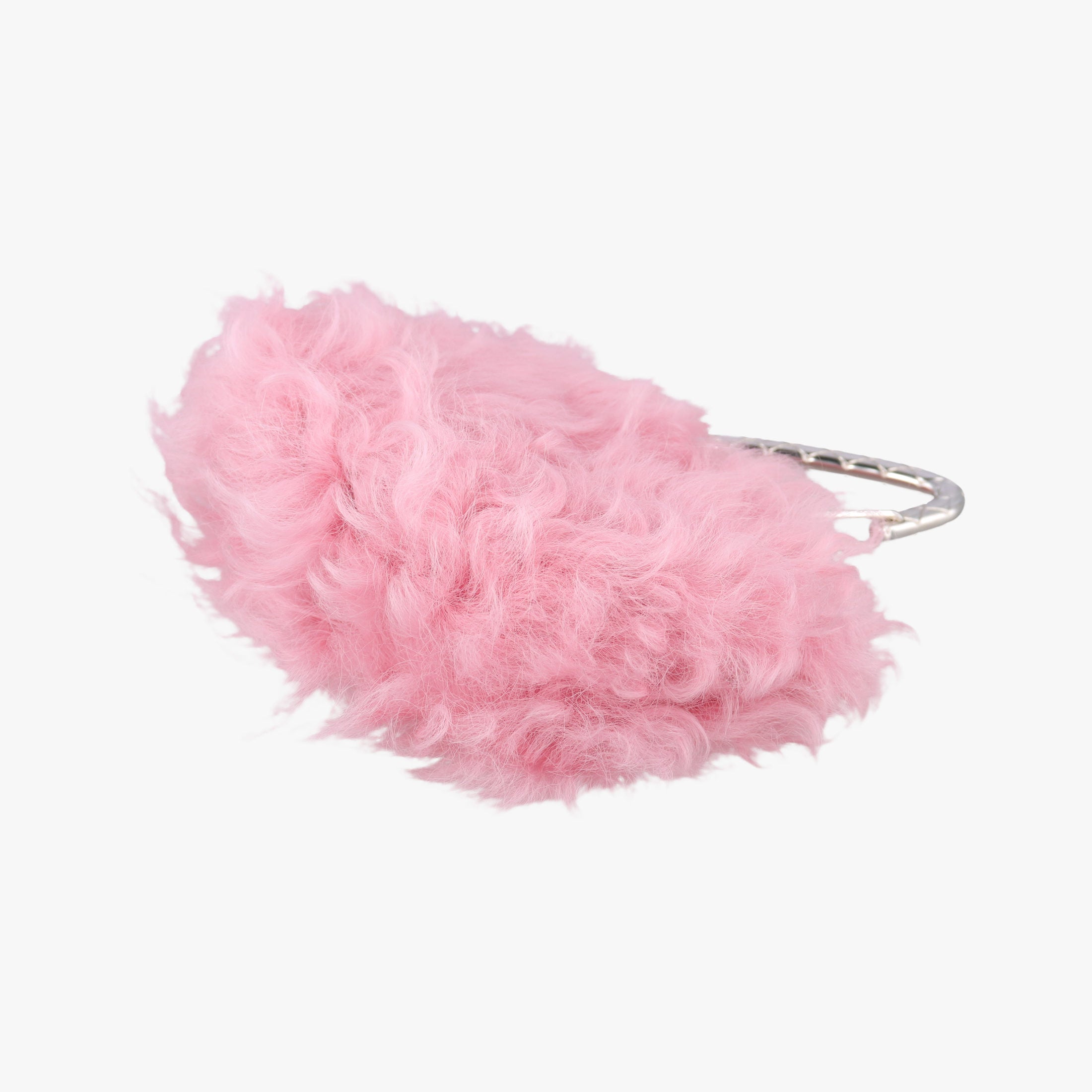 Vintage Chanel Shearling CC Hook Card Holder Pink wool AP2397 clutchbag | stylenewstar