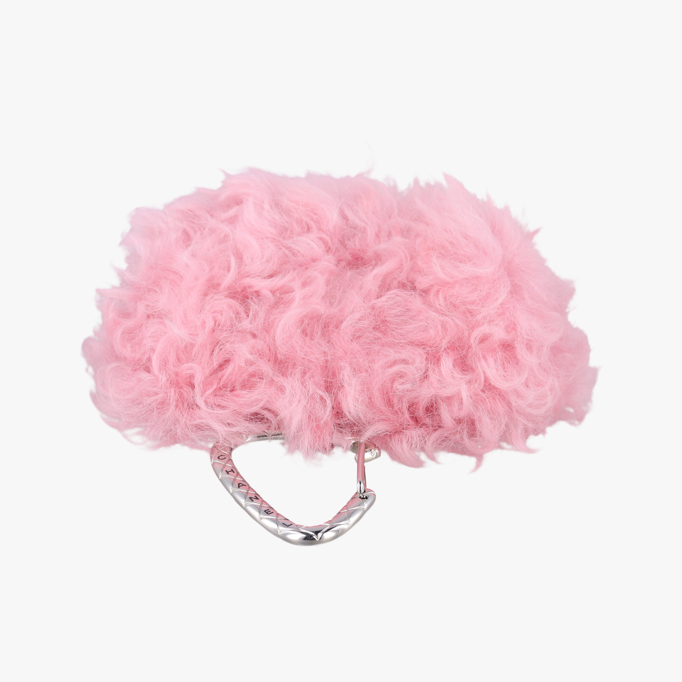 Vintage Chanel Shearling CC Hook Card Holder Pink wool AP2397 clutchbag | stylenewstar