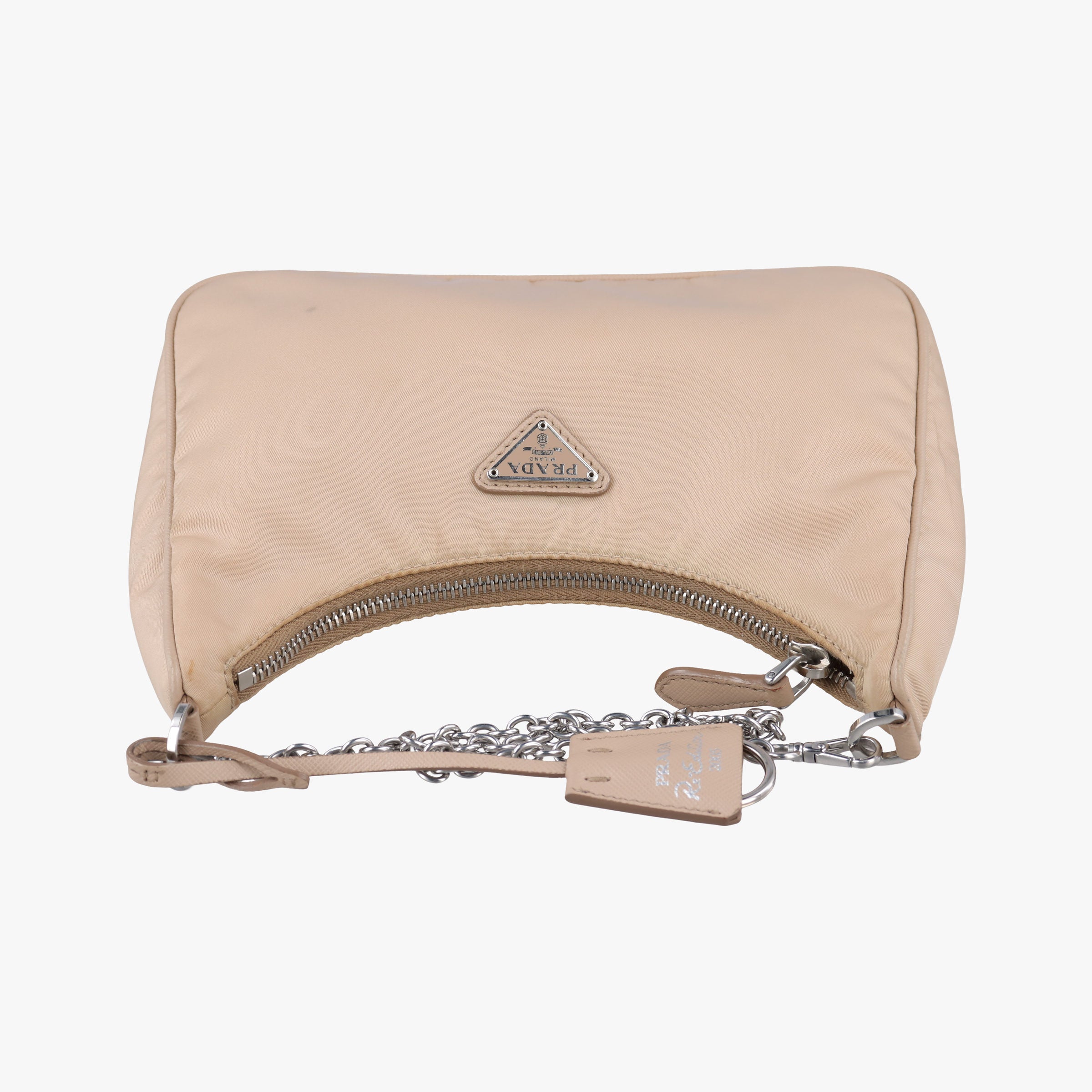 Pre-owned Prada Re-Edition 2005 Re-Nylon Beige nylon 1BH204 shoulderbag | stylenewstar