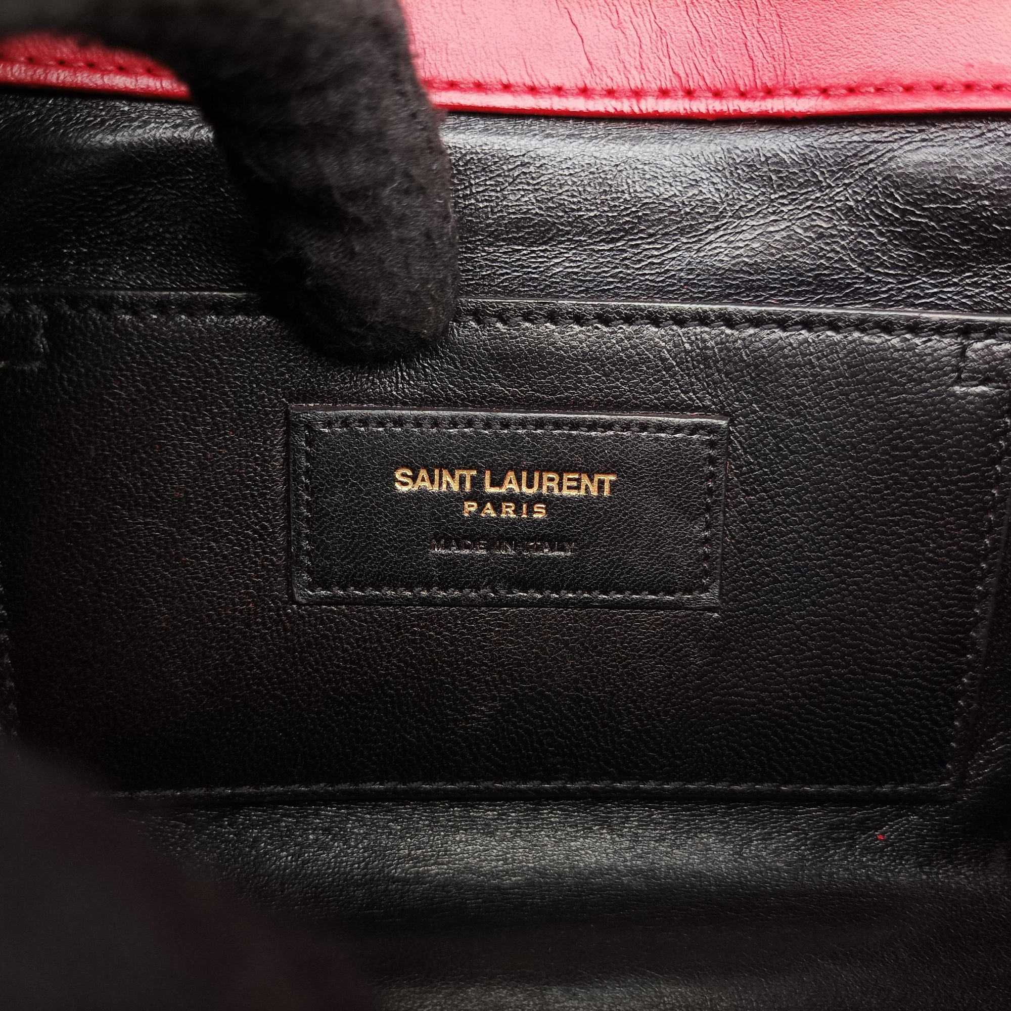 Vintage Yves Saint Laurent Monogram Envelope Red Leather 381668 shoulderbag | stylenewstar