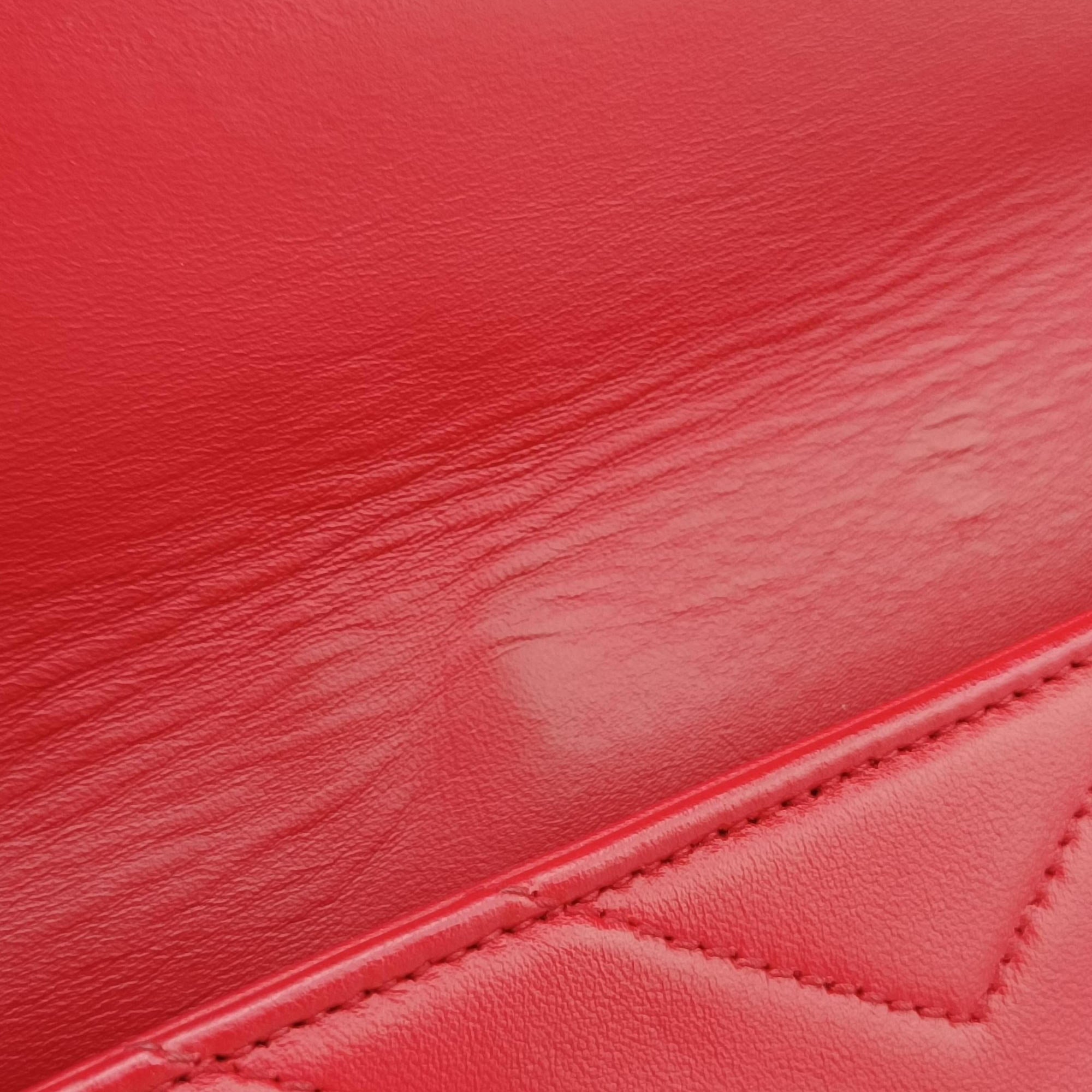 Vintage Yves Saint Laurent Monogram Envelope Red Leather 381668 shoulderbag | stylenewstar