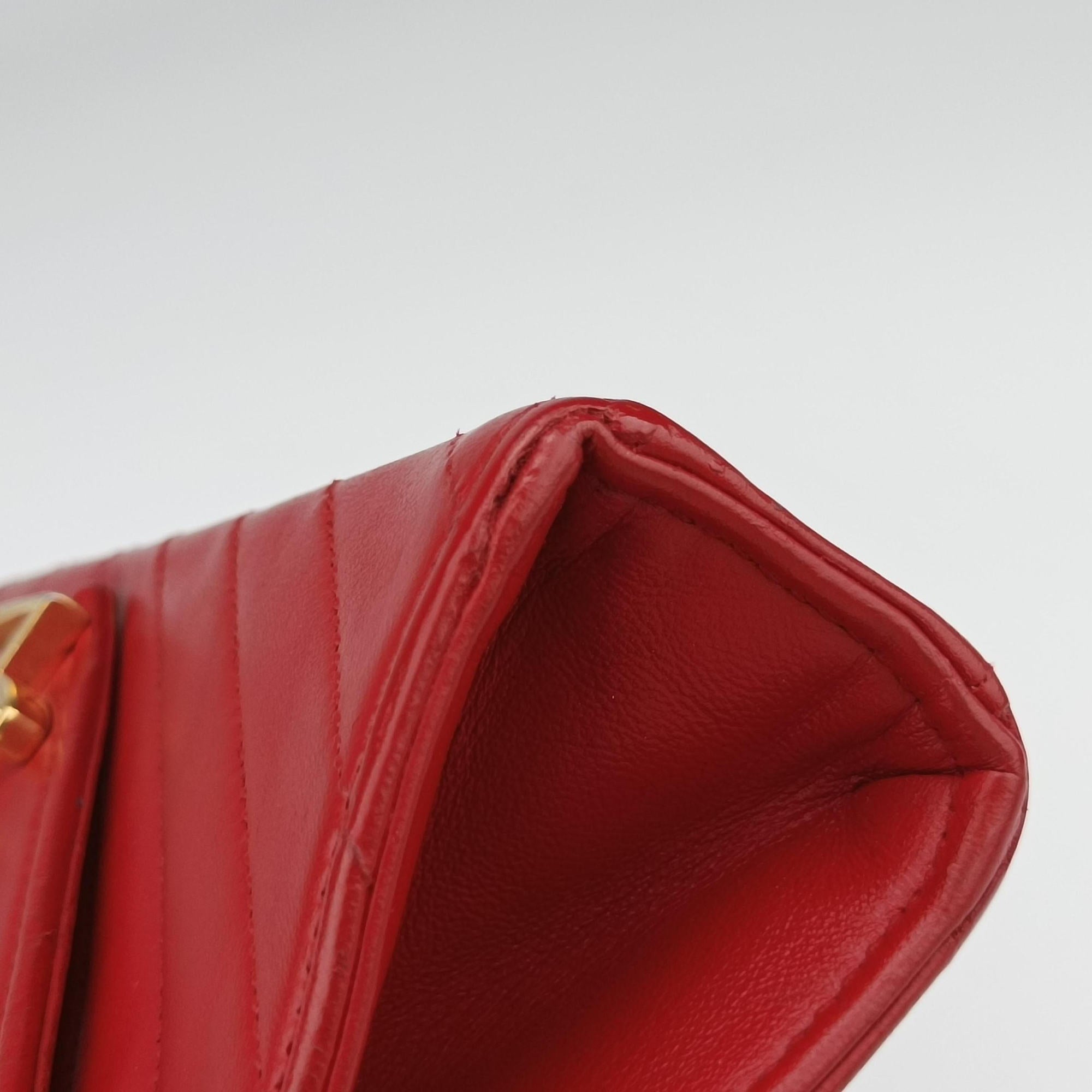 Vintage Yves Saint Laurent Monogram Envelope Red Leather 381668 shoulderbag | stylenewstar