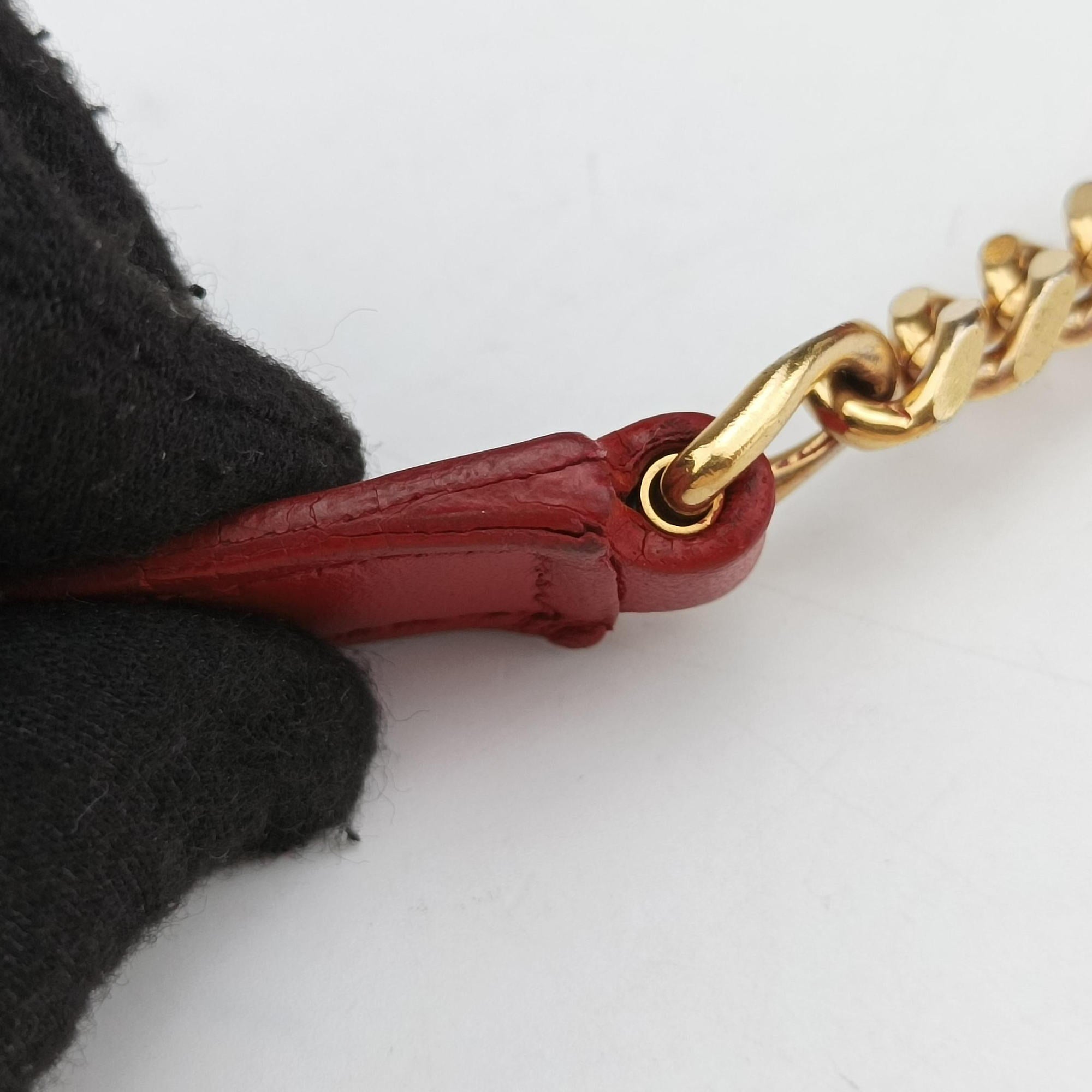 Vintage Yves Saint Laurent Monogram Envelope Red Leather 381668 shoulderbag | stylenewstar