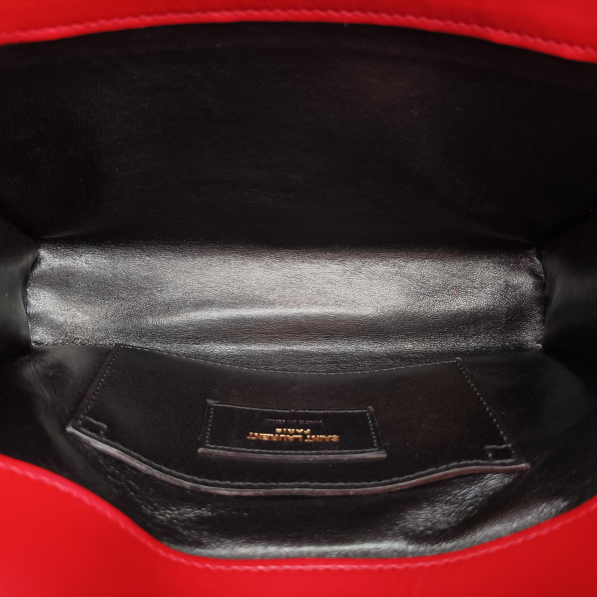 Vintage Yves Saint Laurent Monogram Envelope Red Leather 381668 shoulderbag | stylenewstar