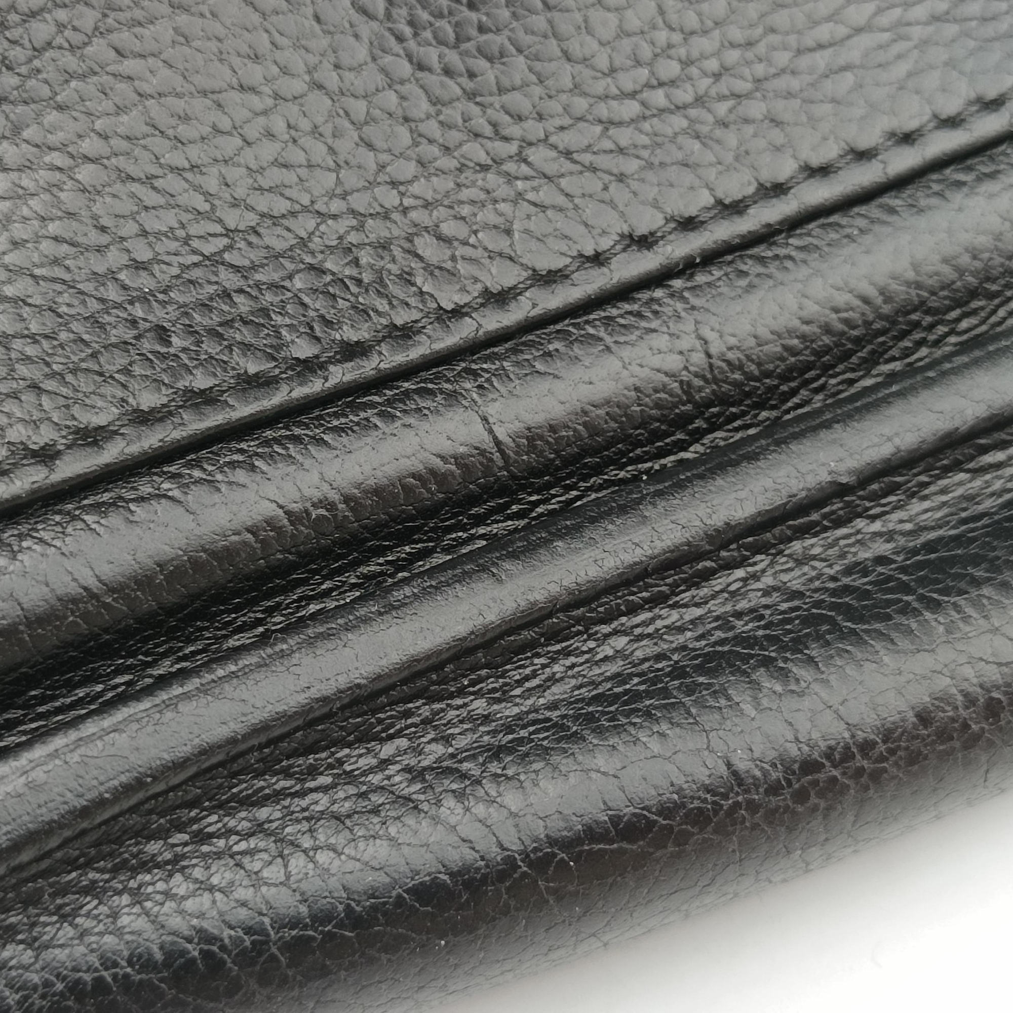 Pre-owned Hermes Chiquita 90 Black Evergrain Leather  bum bag/waist bag | stylenewstar