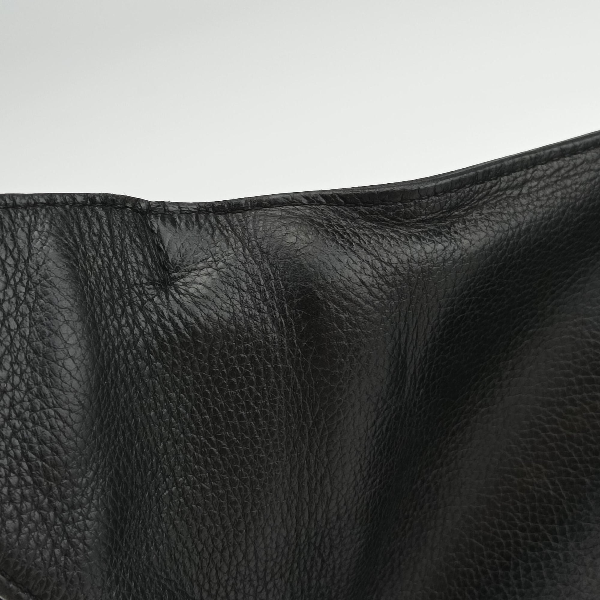 Pre-owned Hermes Chiquita 90 Black Evergrain Leather  bum bag/waist bag | stylenewstar