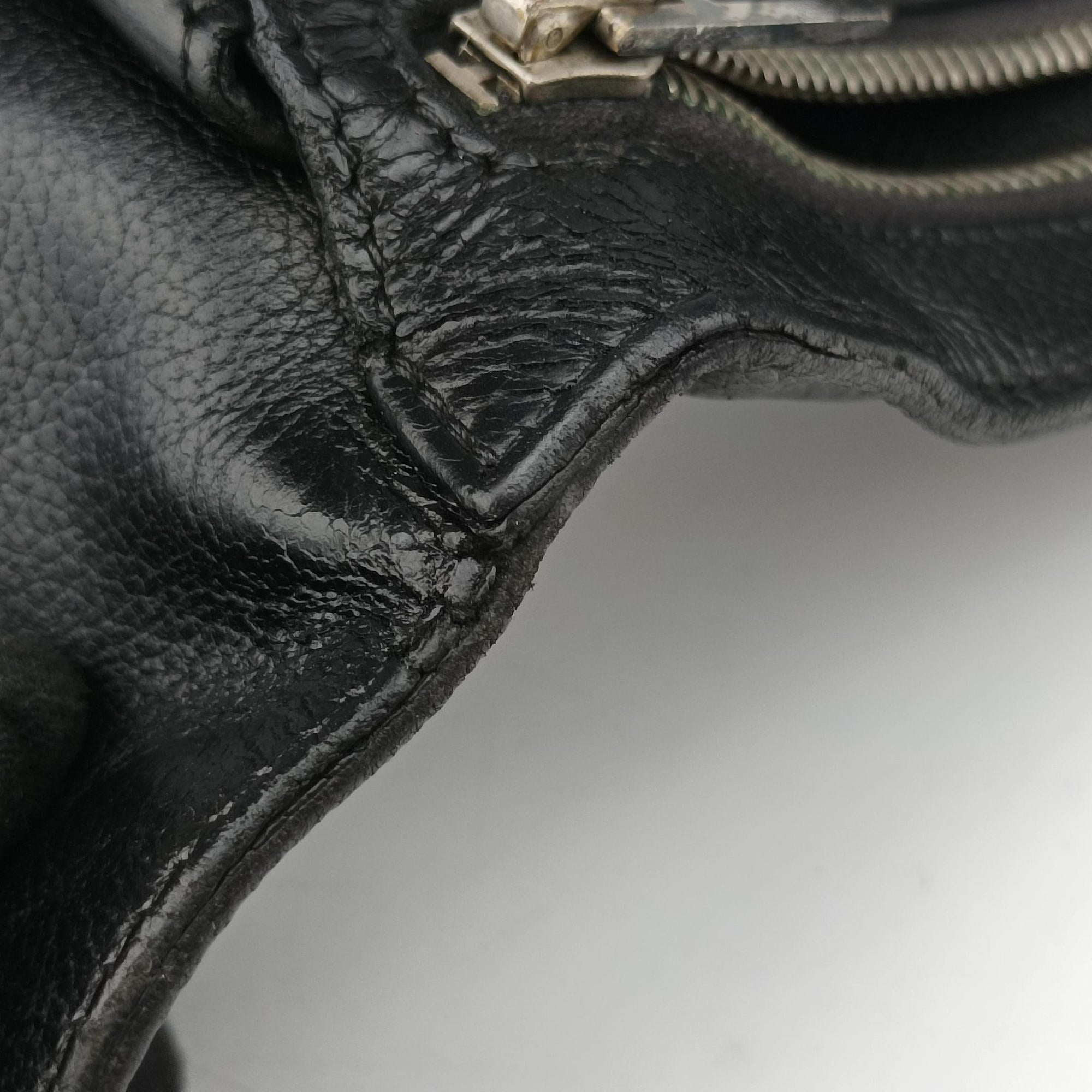 Pre-owned Hermes Chiquita 90 Black Evergrain Leather  bum bag/waist bag | stylenewstar