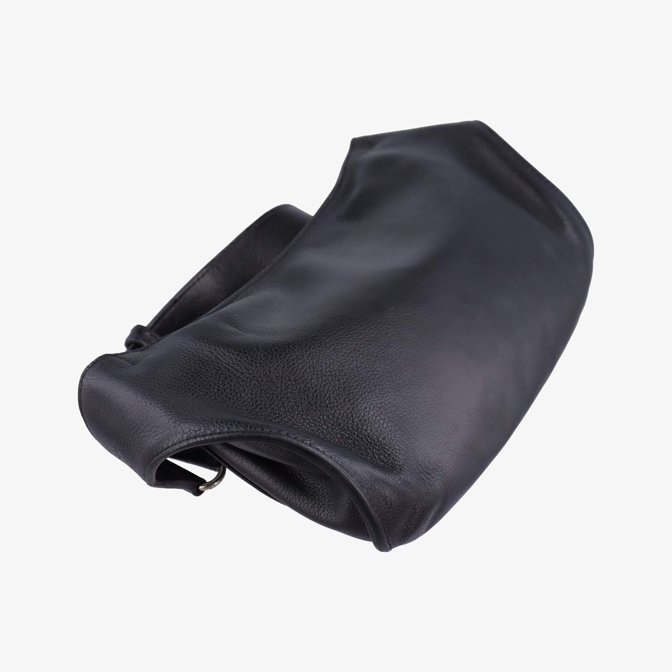 Pre-owned Hermes Chiquita 90 Black Evergrain Leather  bum bag/waist bag | stylenewstar