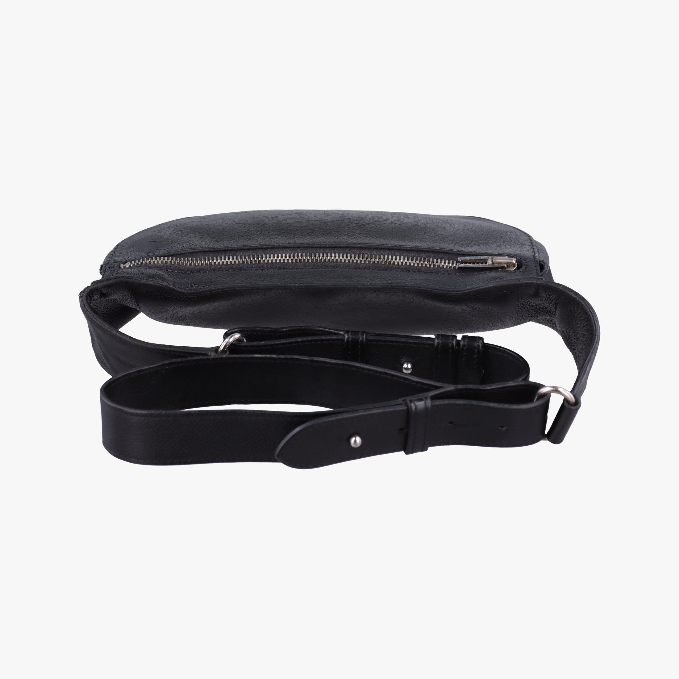 Pre-owned Hermes Chiquita 90 Black Evergrain Leather  bum bag/waist bag | stylenewstar
