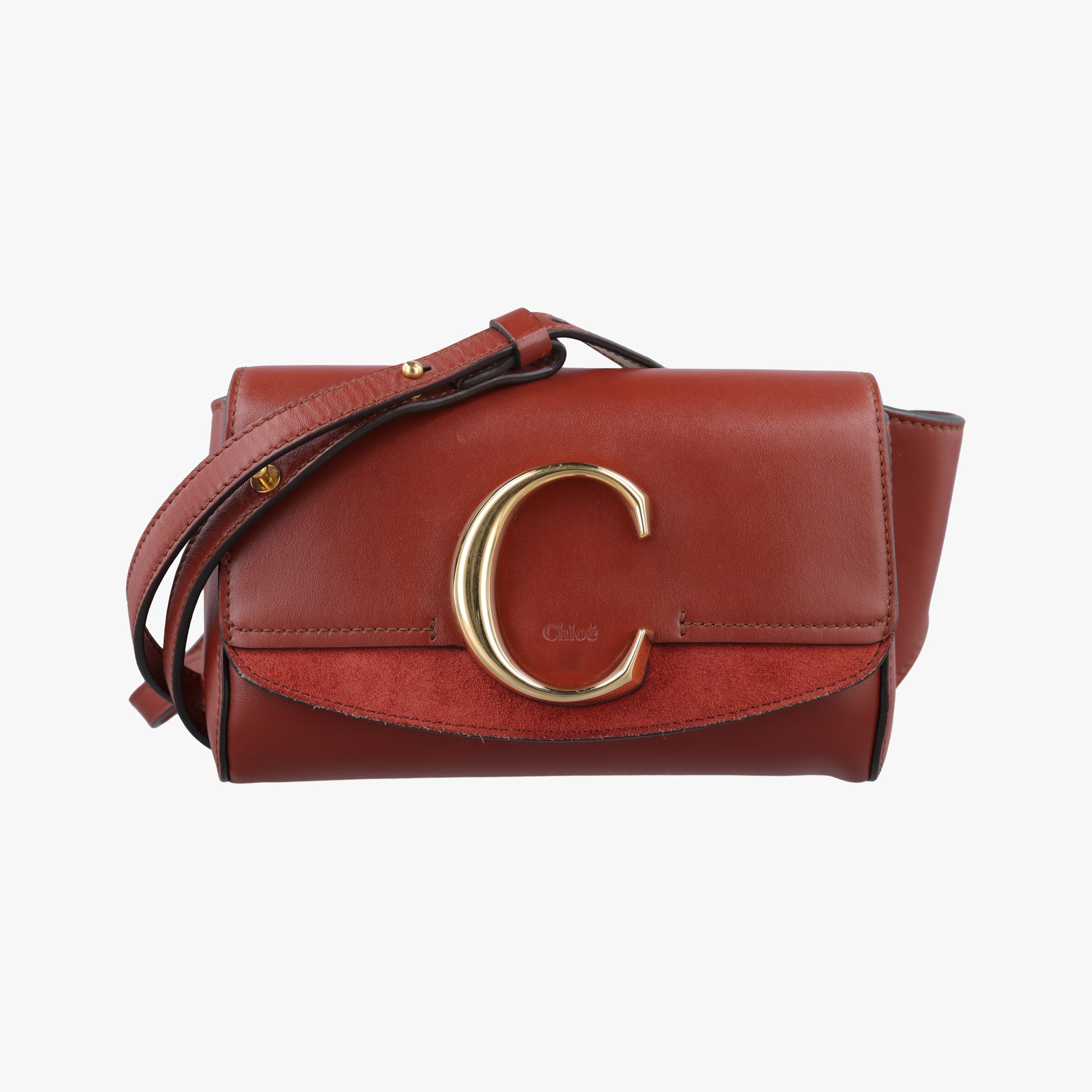Pre-owned Chloe Chloe C Brown Leather × Suede  bum bag/waist bag | stylenewstar