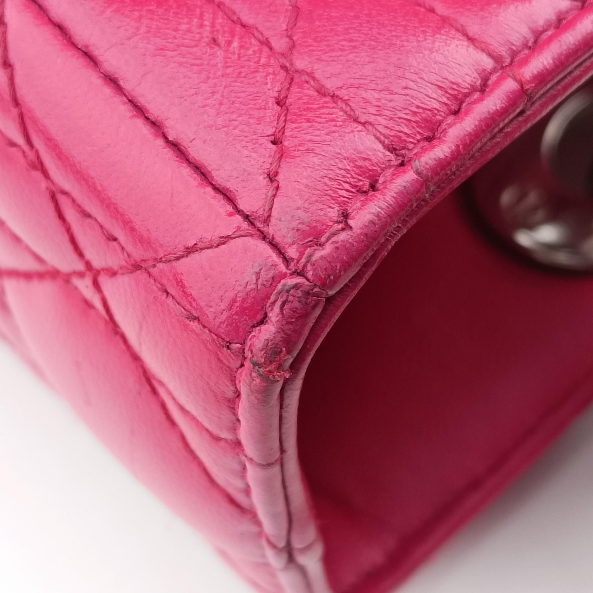 Pre-owned Christian Dior Lady Dior Rose lambskin  handbag | stylenewstar