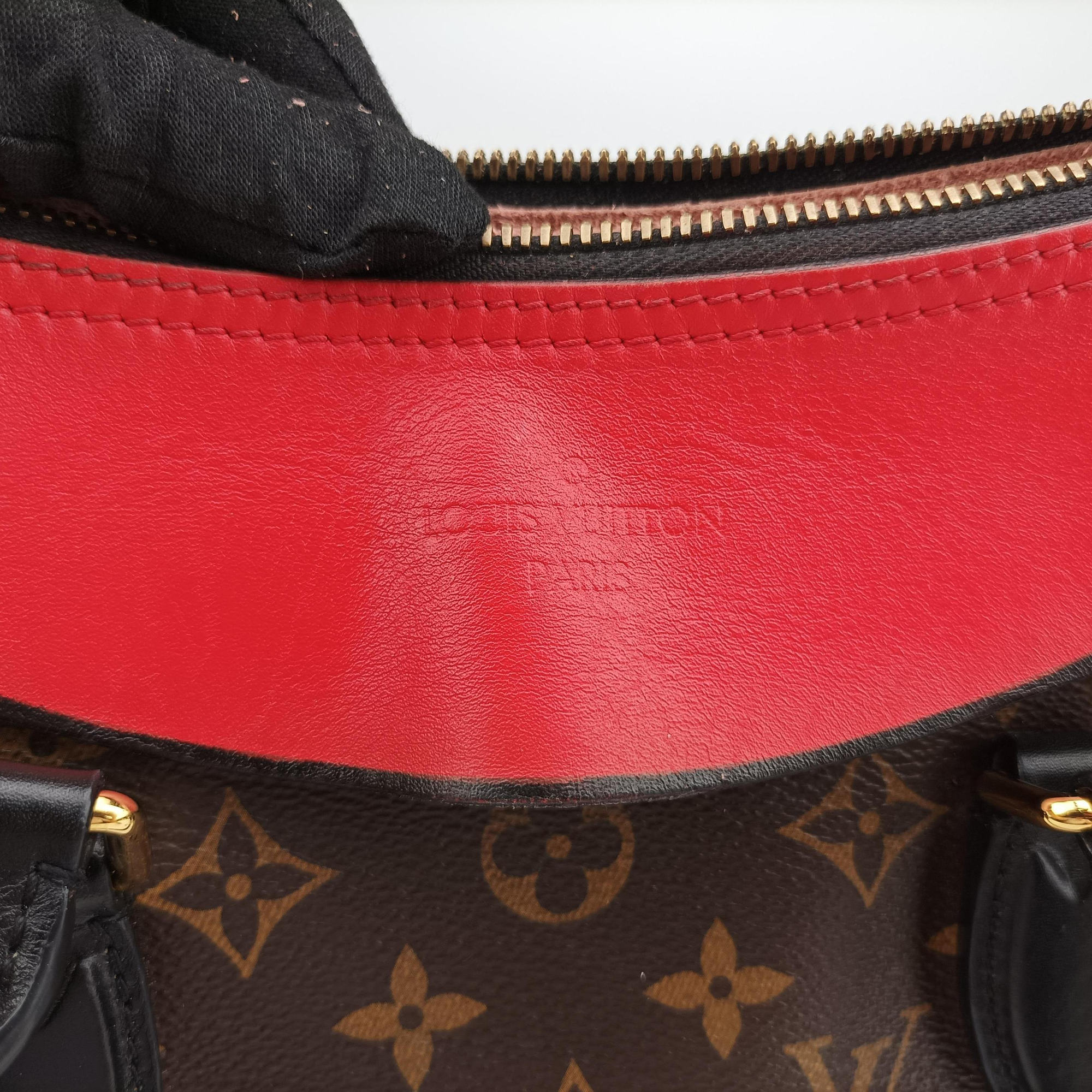 Pre-owned Louis Vuitton TUILERIES tote Brown×Coquelicot Monogram Canvas×calf leather M43795 shoulderbag | stylenewstar