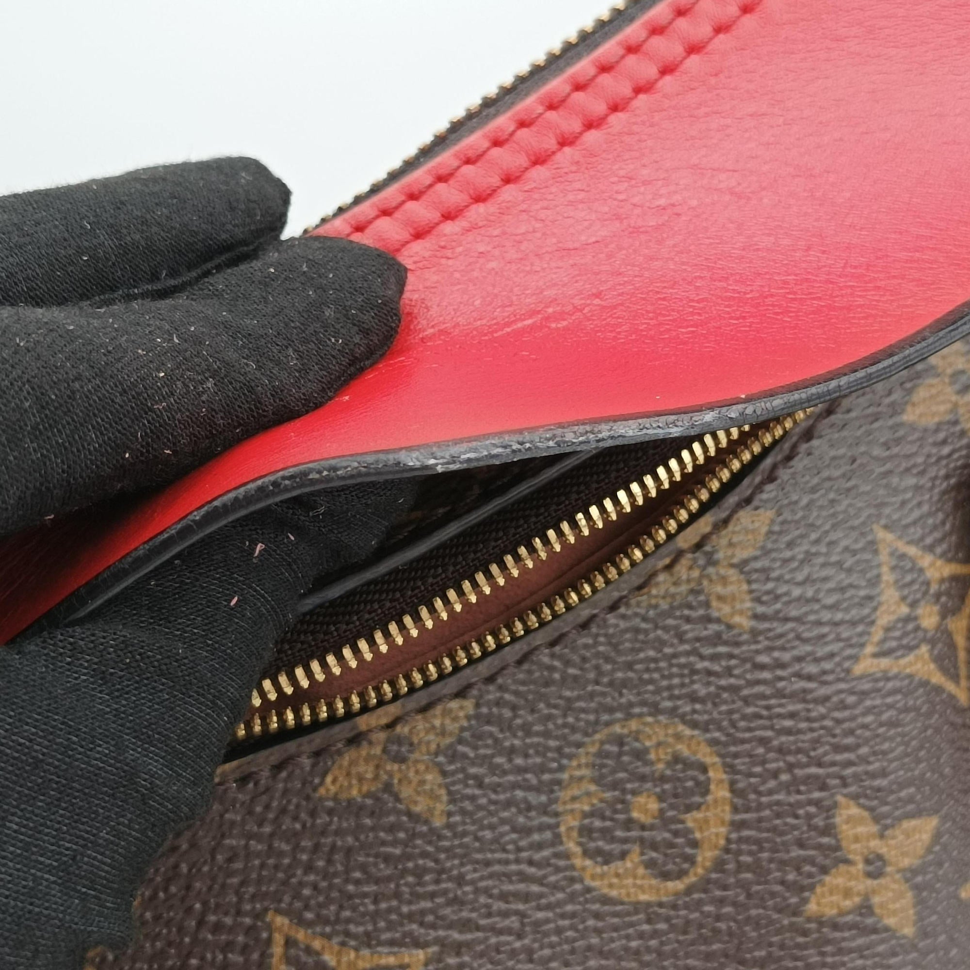 Pre-owned Louis Vuitton TUILERIES tote Brown×Coquelicot Monogram Canvas×calf leather M43795 shoulderbag | stylenewstar