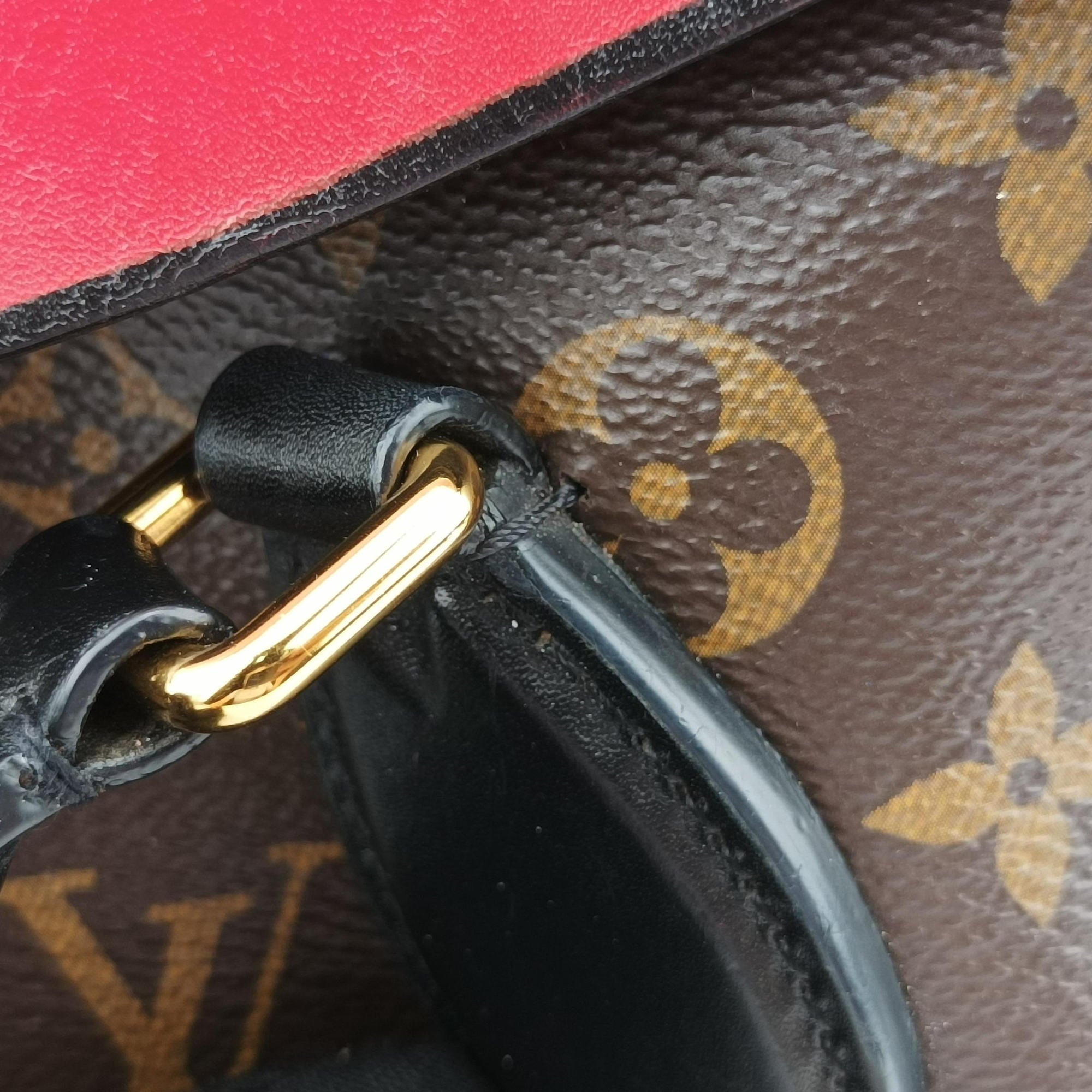 Pre-owned Louis Vuitton TUILERIES tote Brown×Coquelicot Monogram Canvas×calf leather M43795 shoulderbag | stylenewstar