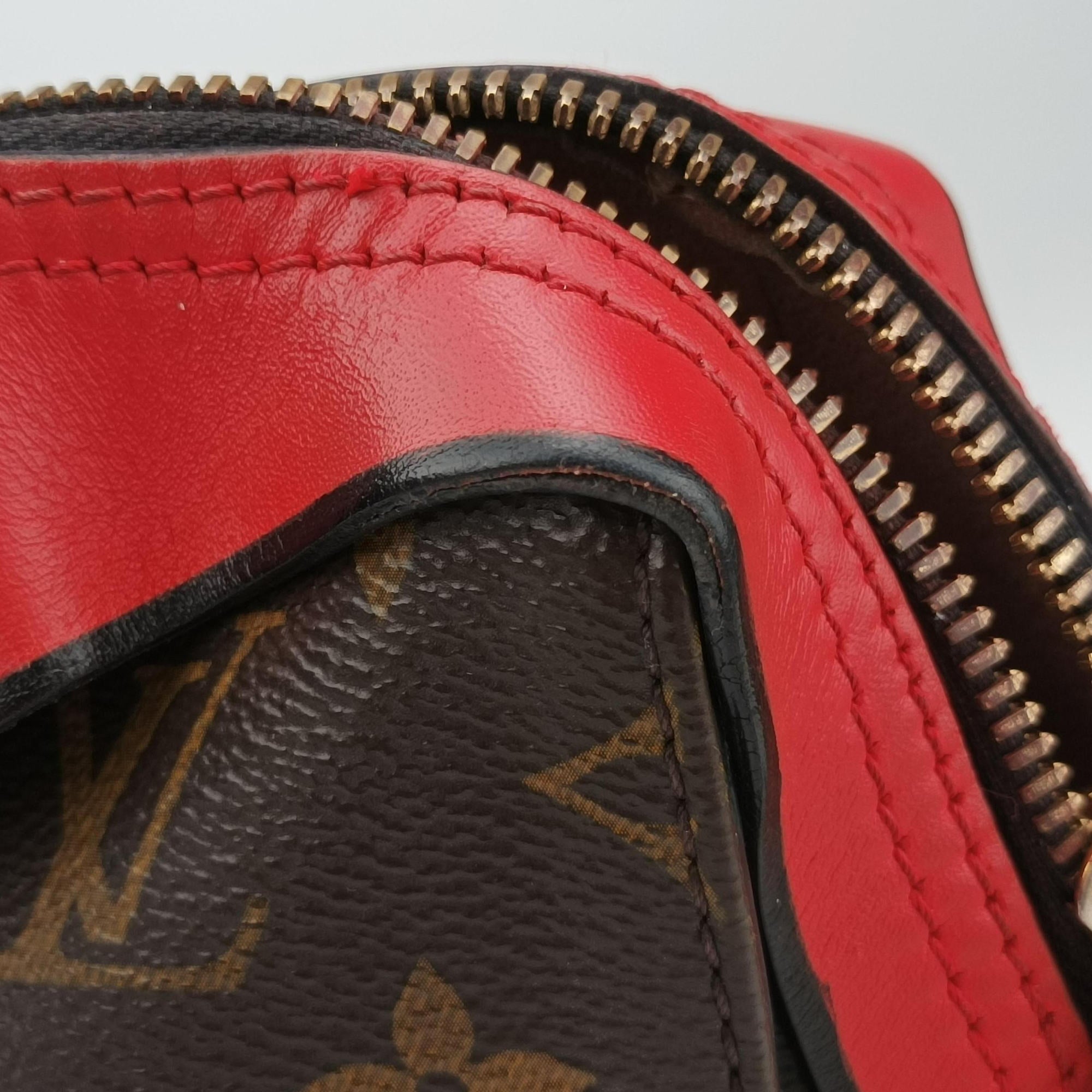 Pre-owned Louis Vuitton TUILERIES tote Brown×Coquelicot Monogram Canvas×calf leather M43795 shoulderbag | stylenewstar
