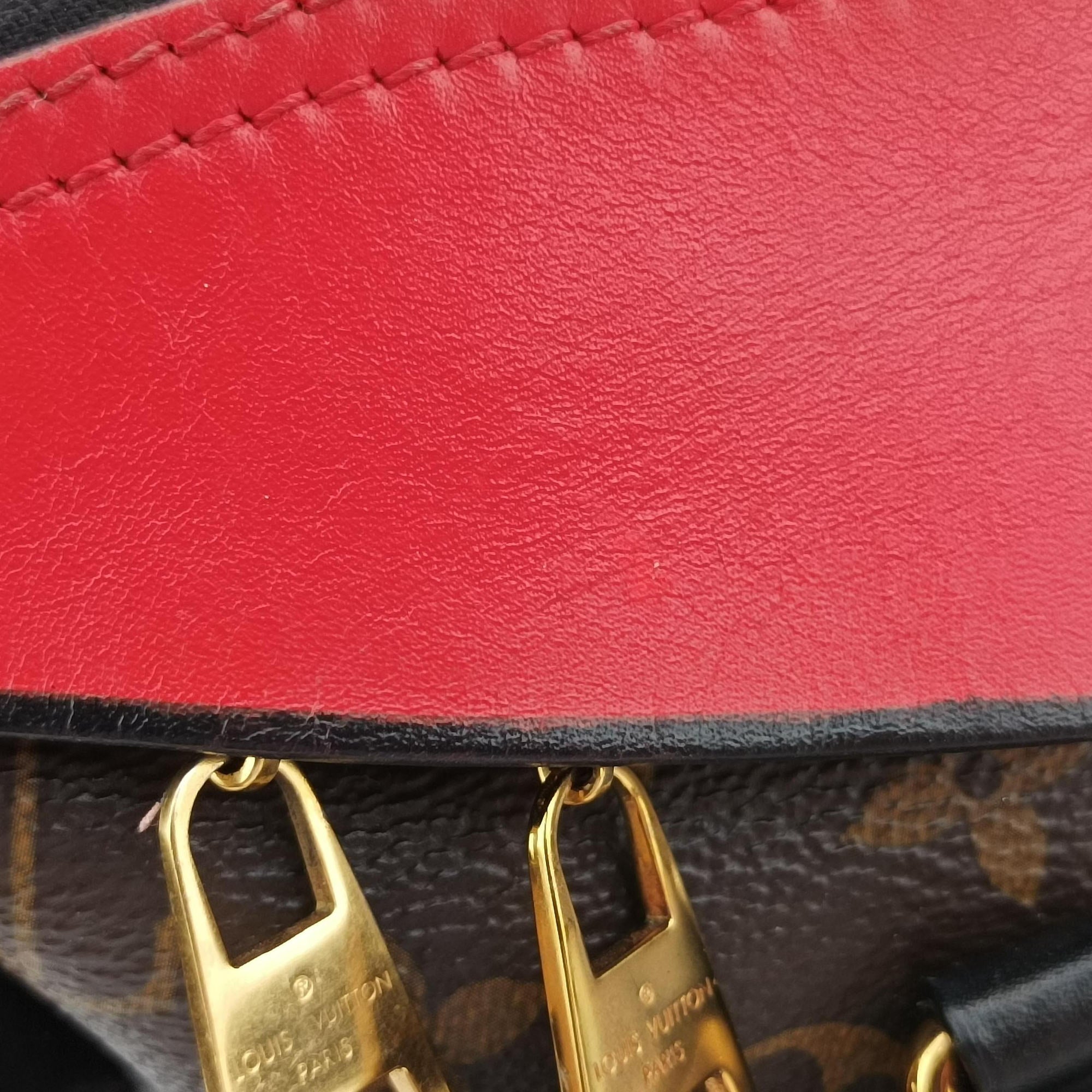 Pre-owned Louis Vuitton TUILERIES tote Brown×Coquelicot Monogram Canvas×calf leather M43795 shoulderbag | stylenewstar