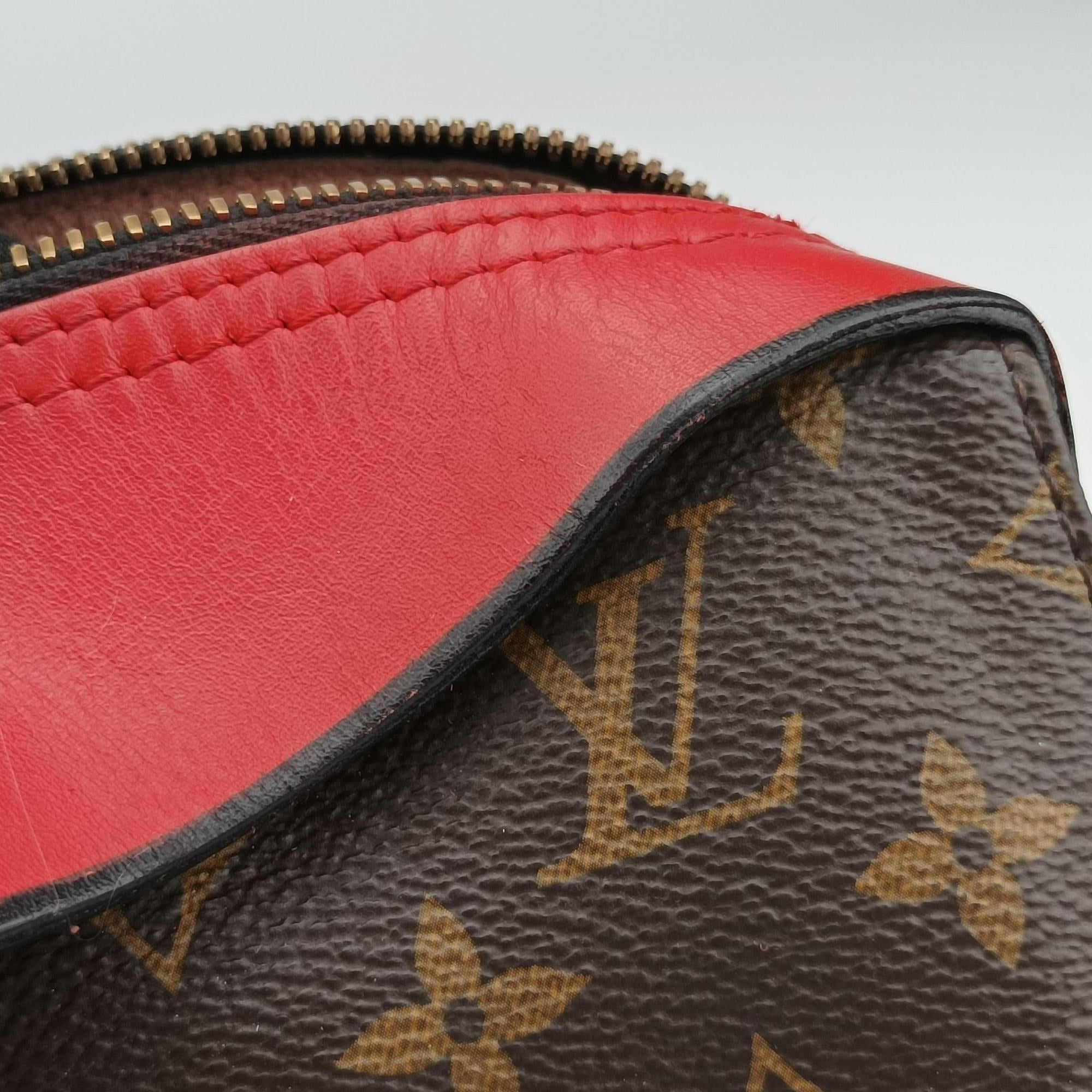 Pre-owned Louis Vuitton TUILERIES tote Brown×Coquelicot Monogram Canvas×calf leather M43795 shoulderbag | stylenewstar