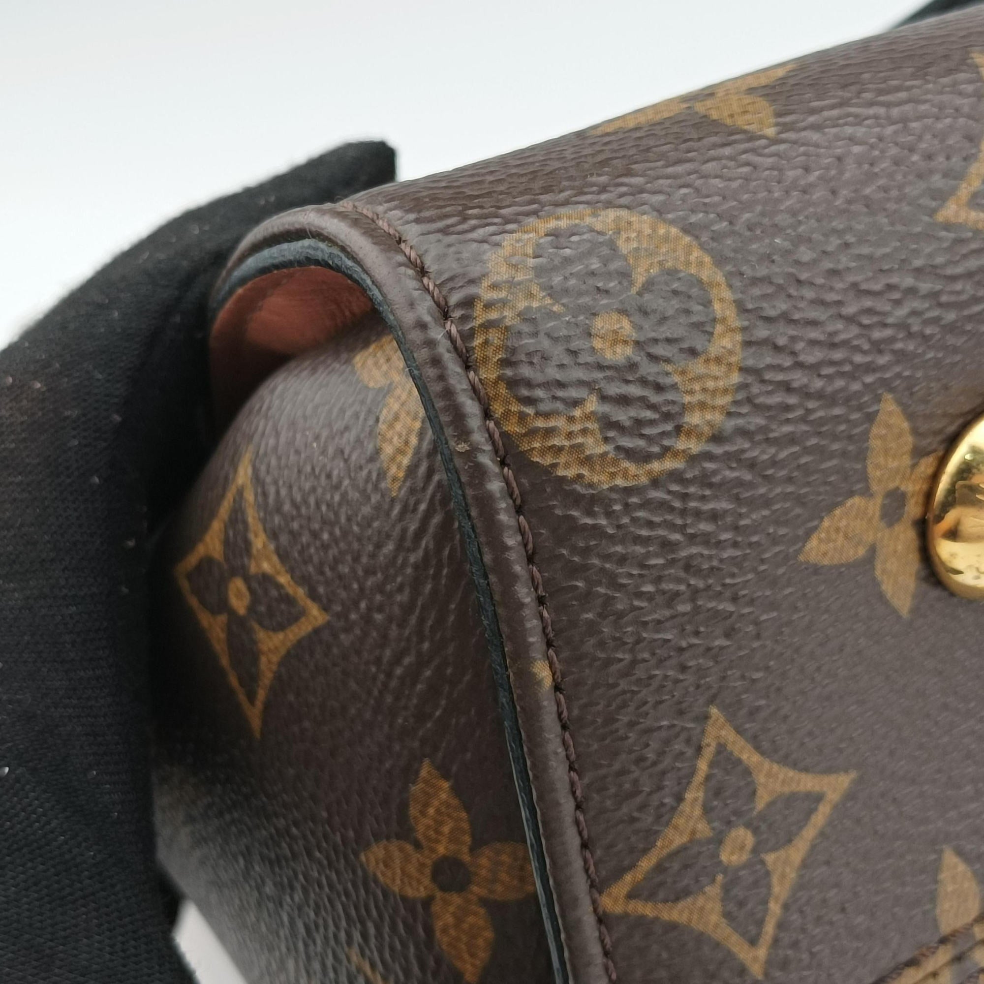 Pre-owned Louis Vuitton TUILERIES tote Brown×Coquelicot Monogram Canvas×calf leather M43795 shoulderbag | stylenewstar