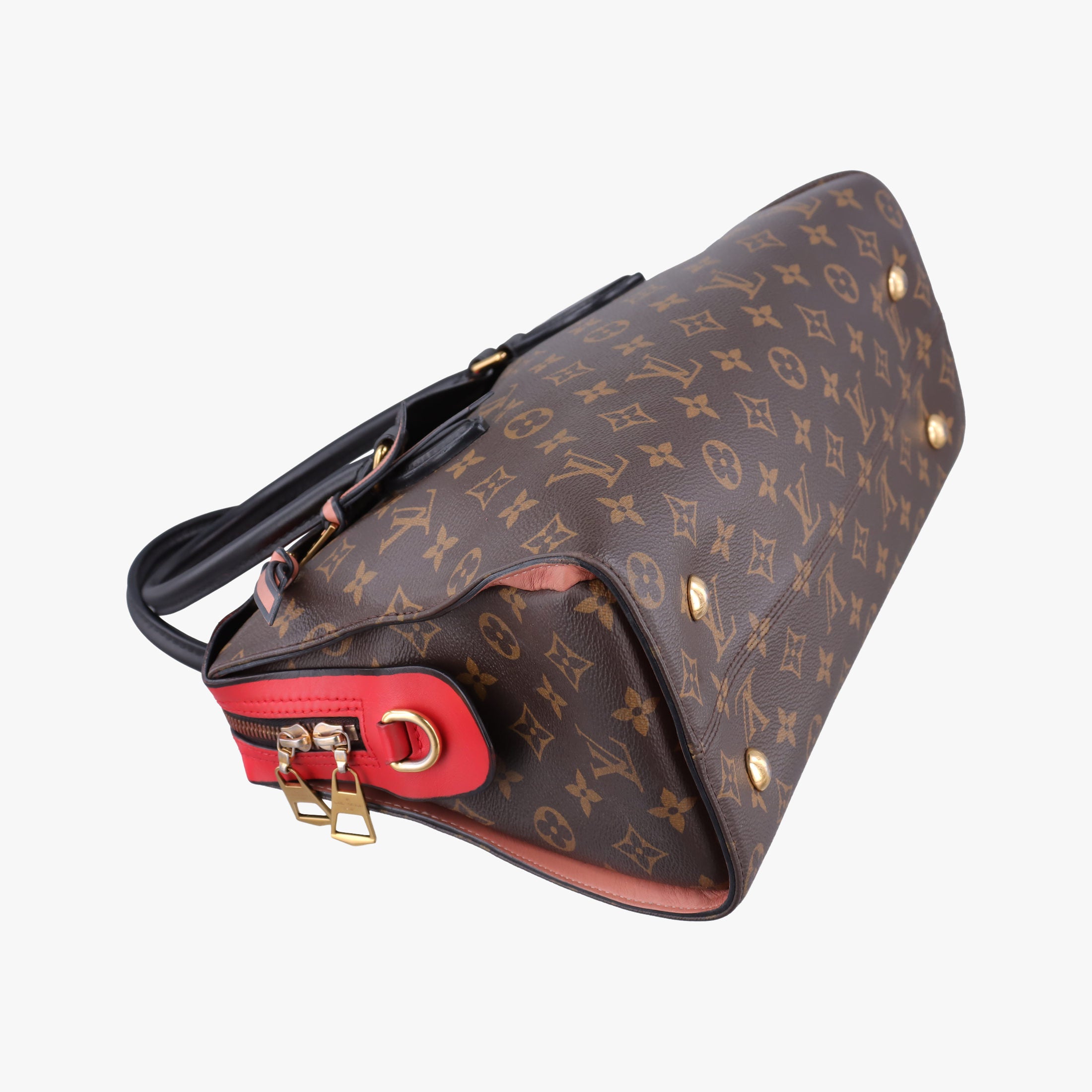 Pre-owned Louis Vuitton TUILERIES tote Brown×Coquelicot Monogram Canvas×calf leather M43795 shoulderbag | stylenewstar