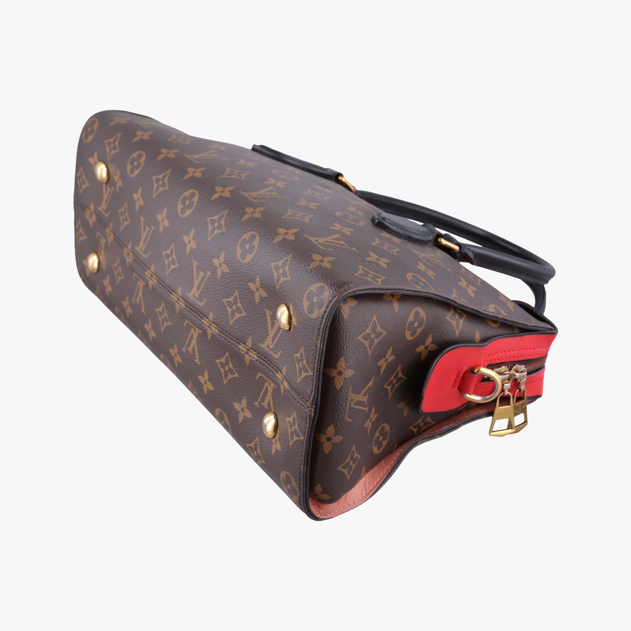 Pre-owned Louis Vuitton TUILERIES tote Brown×Coquelicot Monogram Canvas×calf leather M43795 shoulderbag | stylenewstar