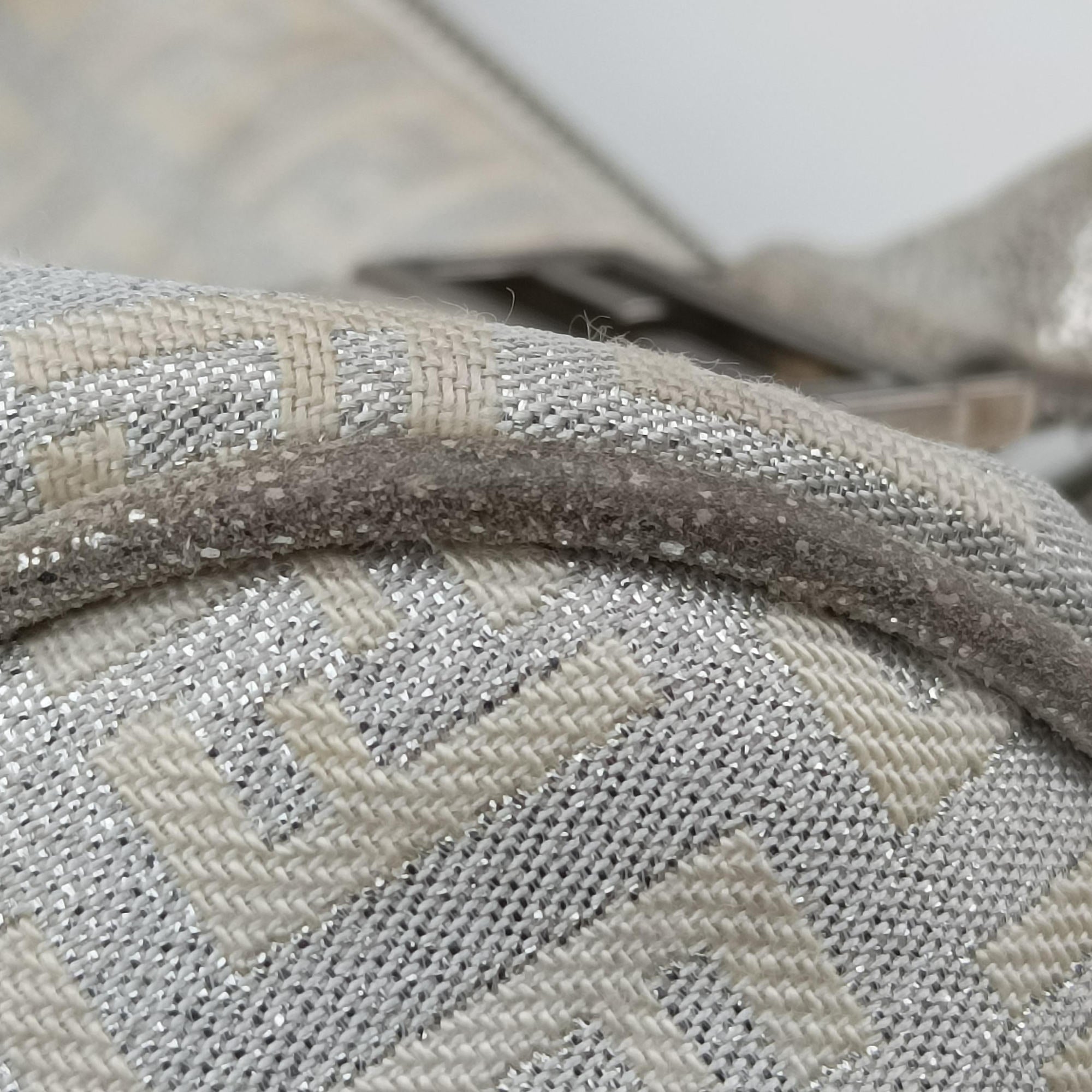 Secondhand Fendi Zucchino Glitter Logo Silver canvas 8BL068 handbag | stylenewstar