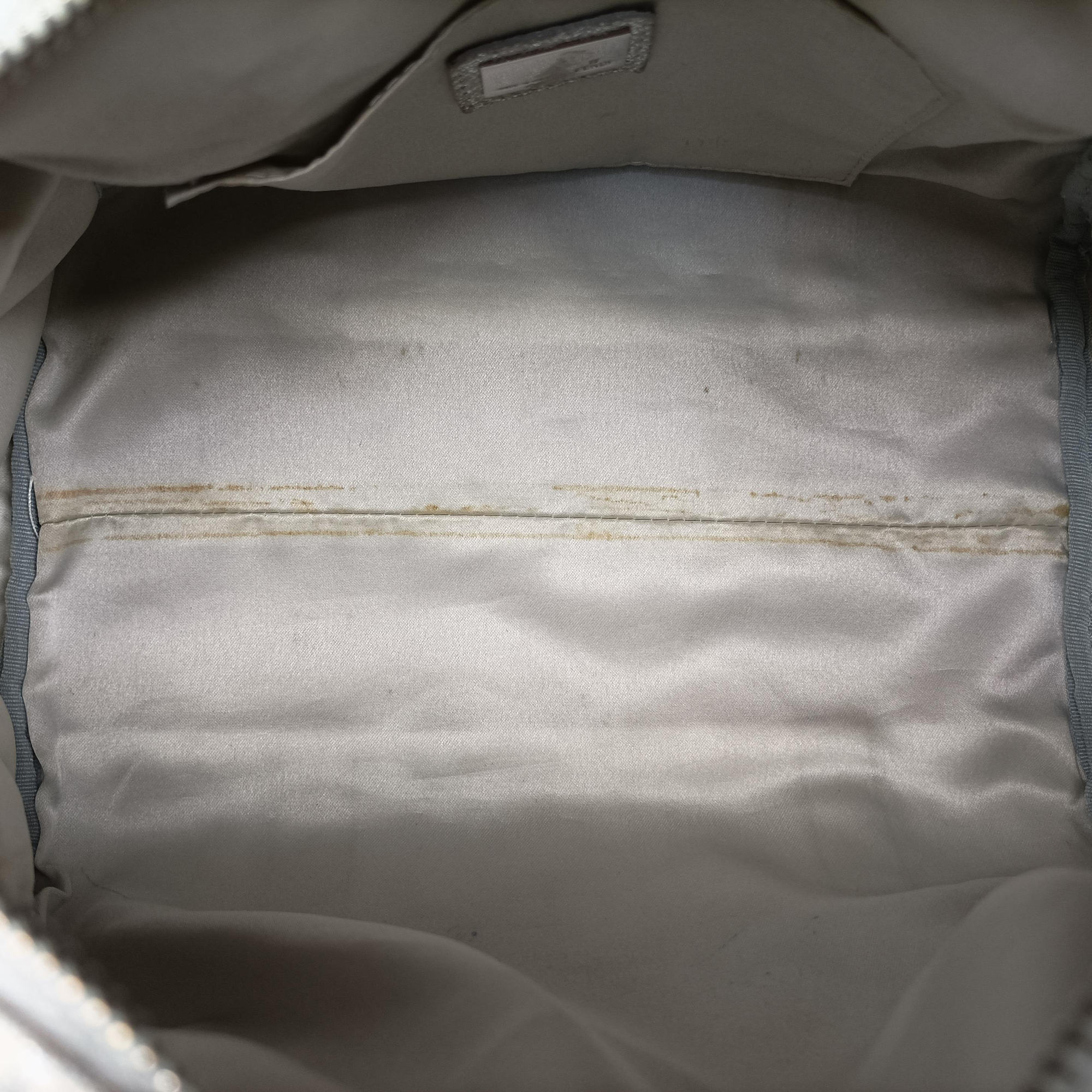 Secondhand Fendi Zucchino Glitter Logo Silver canvas 8BL068 handbag | stylenewstar