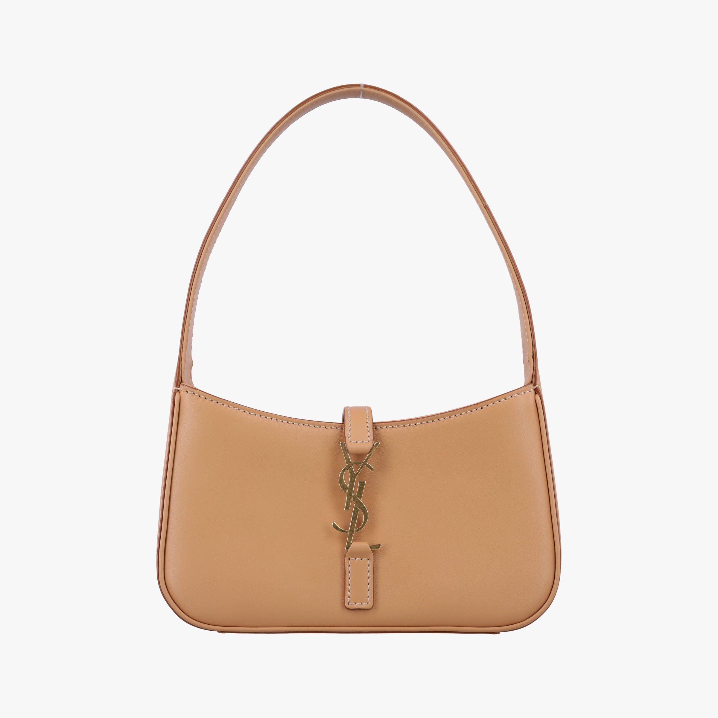 Pre-owned Yves Saint Laurent LE5A7Hobo Camel Leather 710318 handbag | stylenewstar