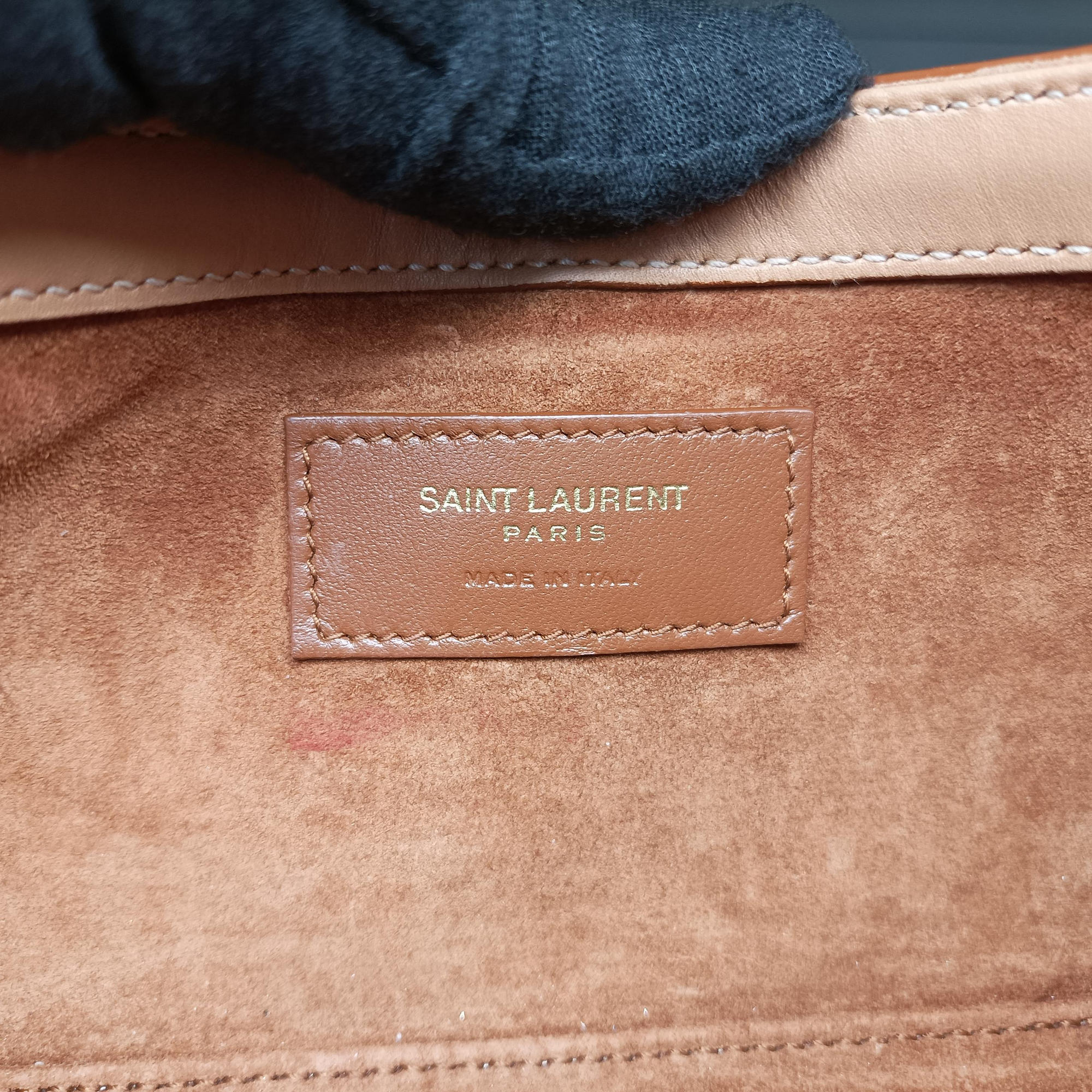 Pre-owned Yves Saint Laurent LE5A7Hobo Camel Leather 710318 handbag | stylenewstar